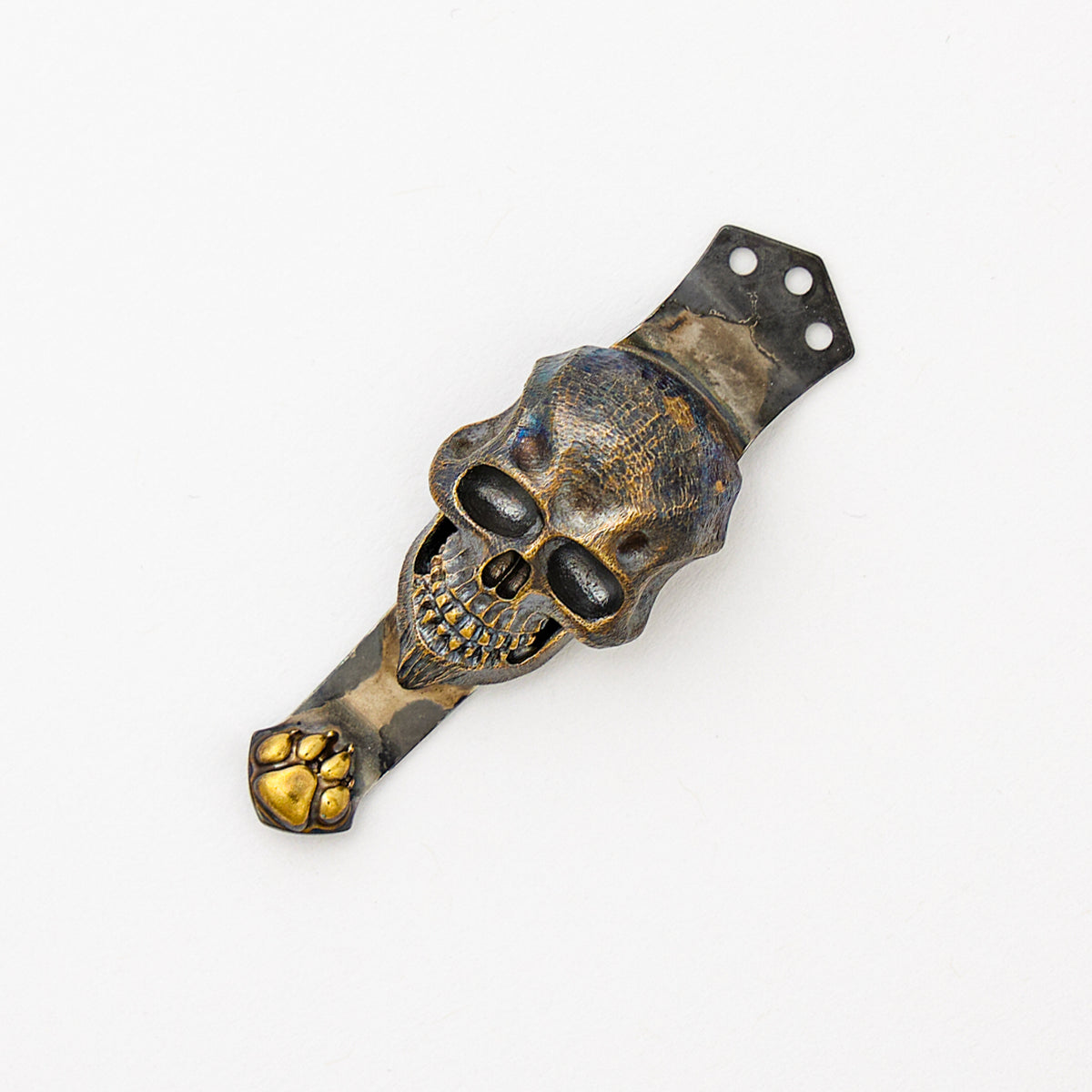 Bronze Darkness Dog Paw 3 Hole Pocket Clip