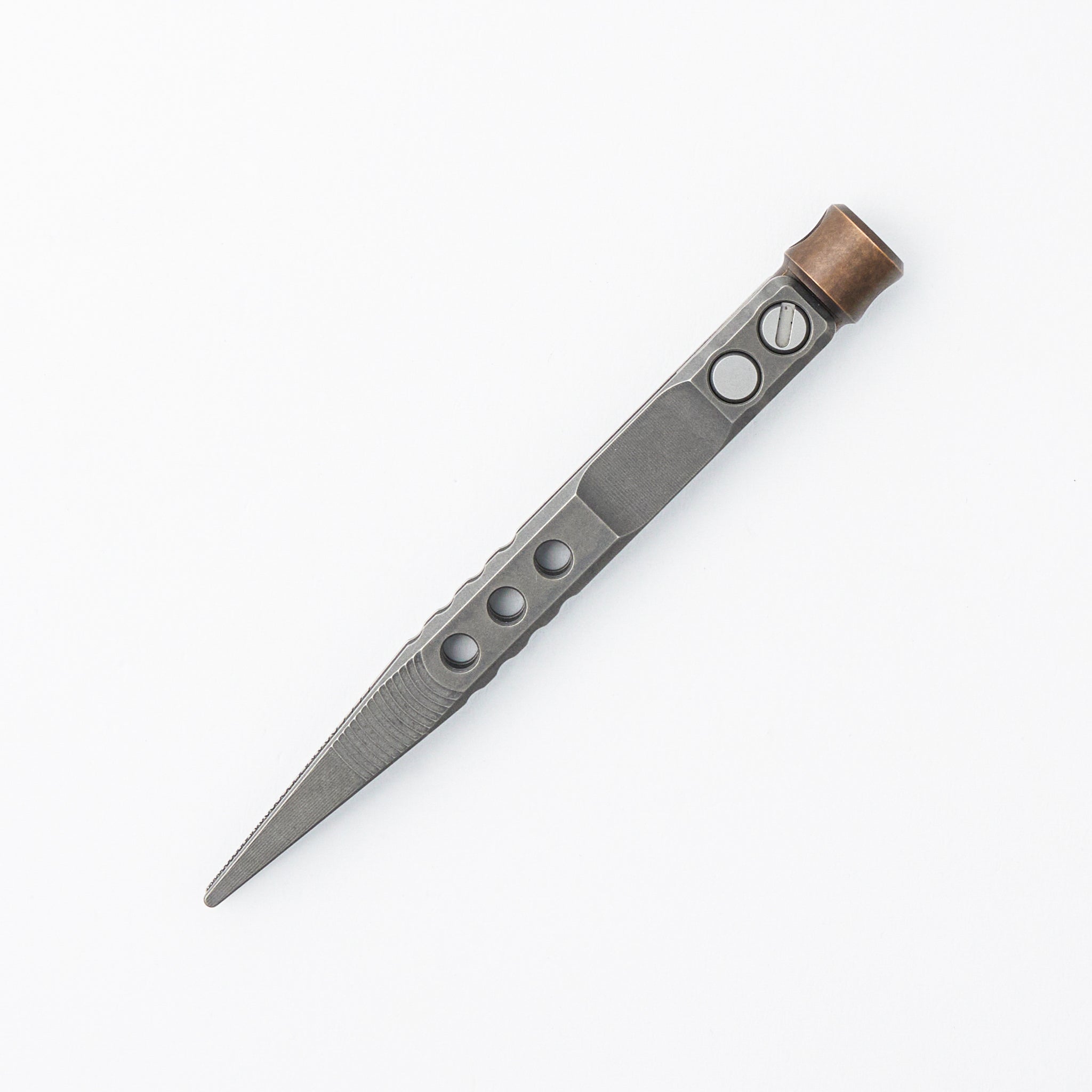 Tweezer and Bit Driver Set - Titanium/Brass - Cova Leather Pouch