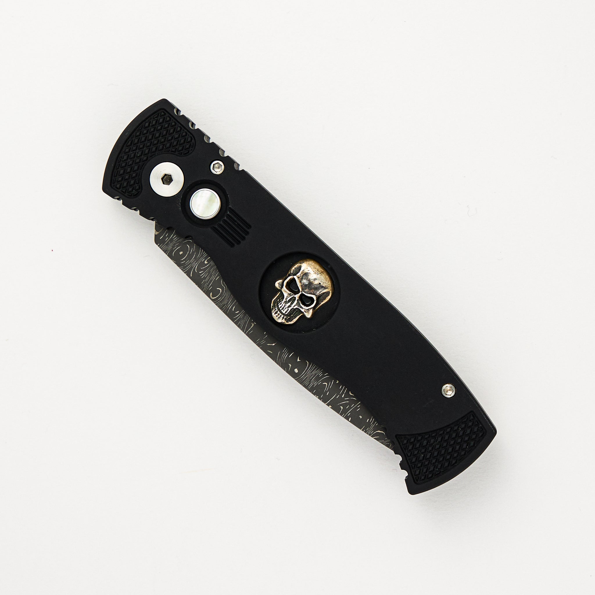 TR-2 - Black Aluminum Handle W/ Shaw Skull - Chad Nichols Blade - Custom Limited Edition #34 of 40