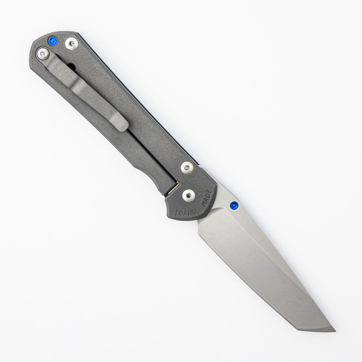 Large Sebenza 31 - Carbon Fiber Front - Tanto CPM MagnaCut Blade - Blue Single Thumb Lug