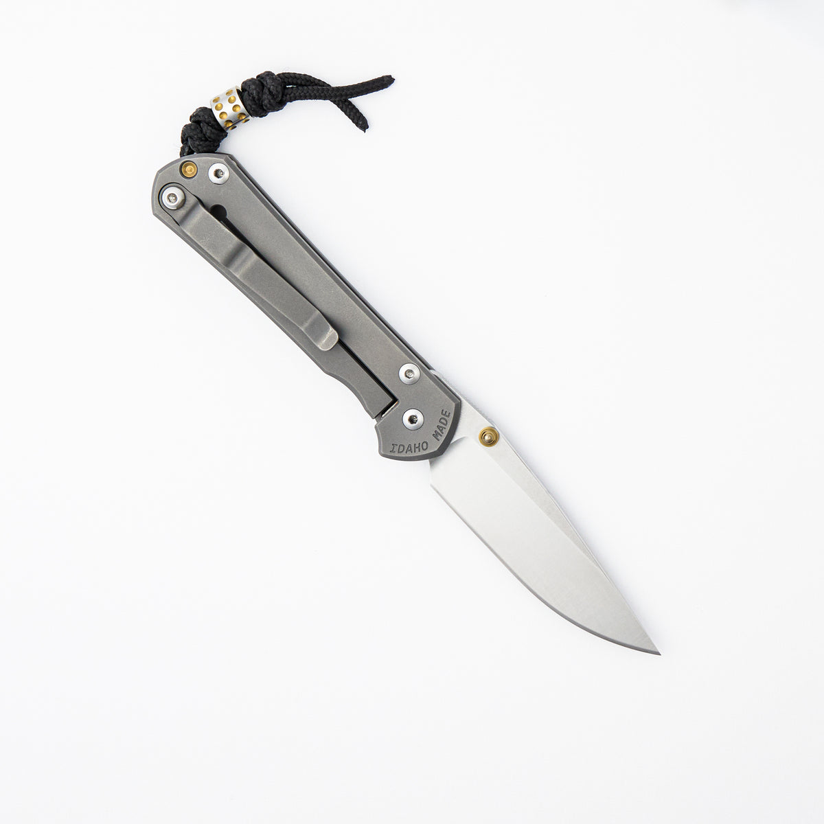 Small Sebenza 31 - Drop Point Polished CPM MagnaCut Blade - Gold Double Thumb Lugs