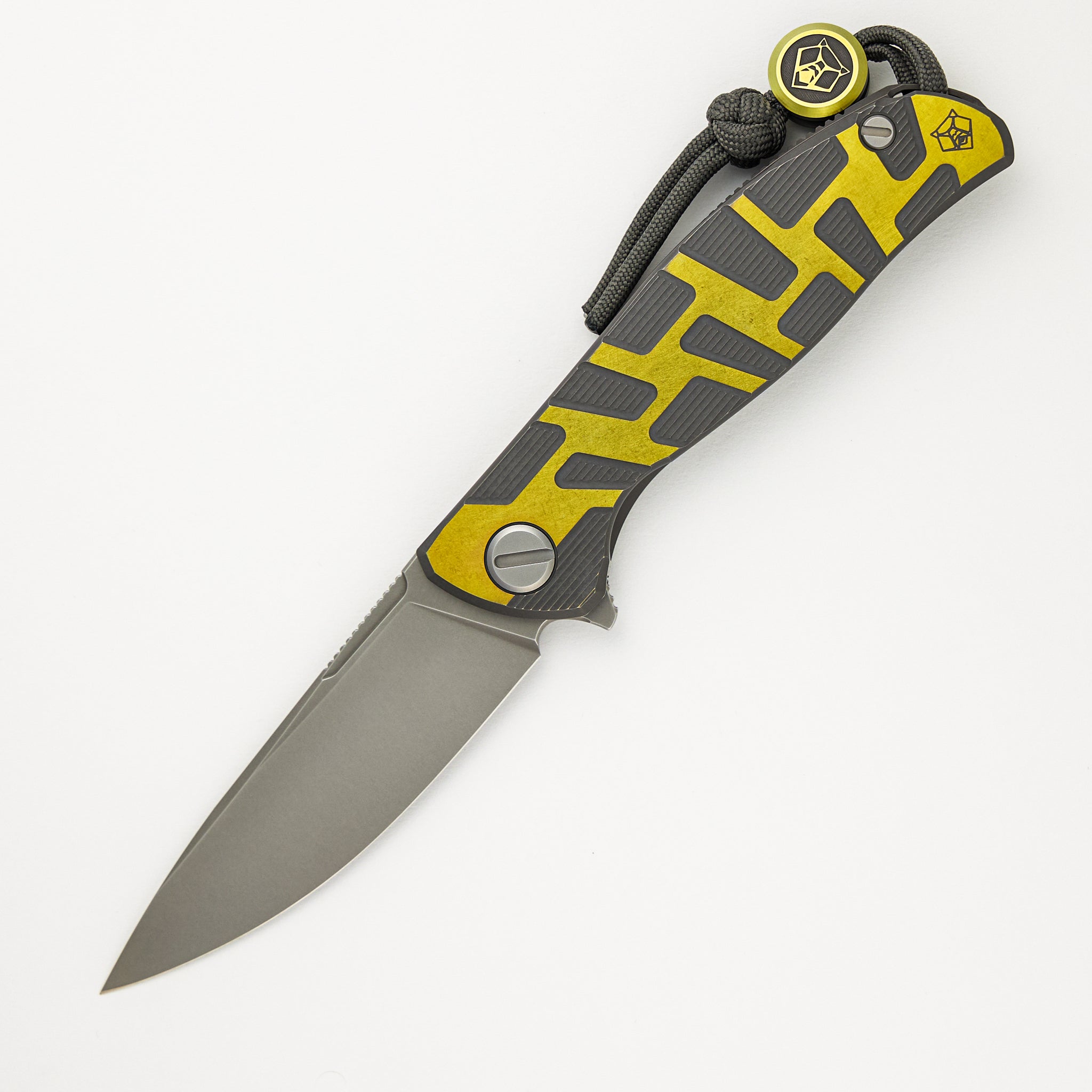 F95 T Pattern Gen 4 – Blade Show Edition – Grey-Yellow Ano Titanium Handle – M390 Blade – MRBS
