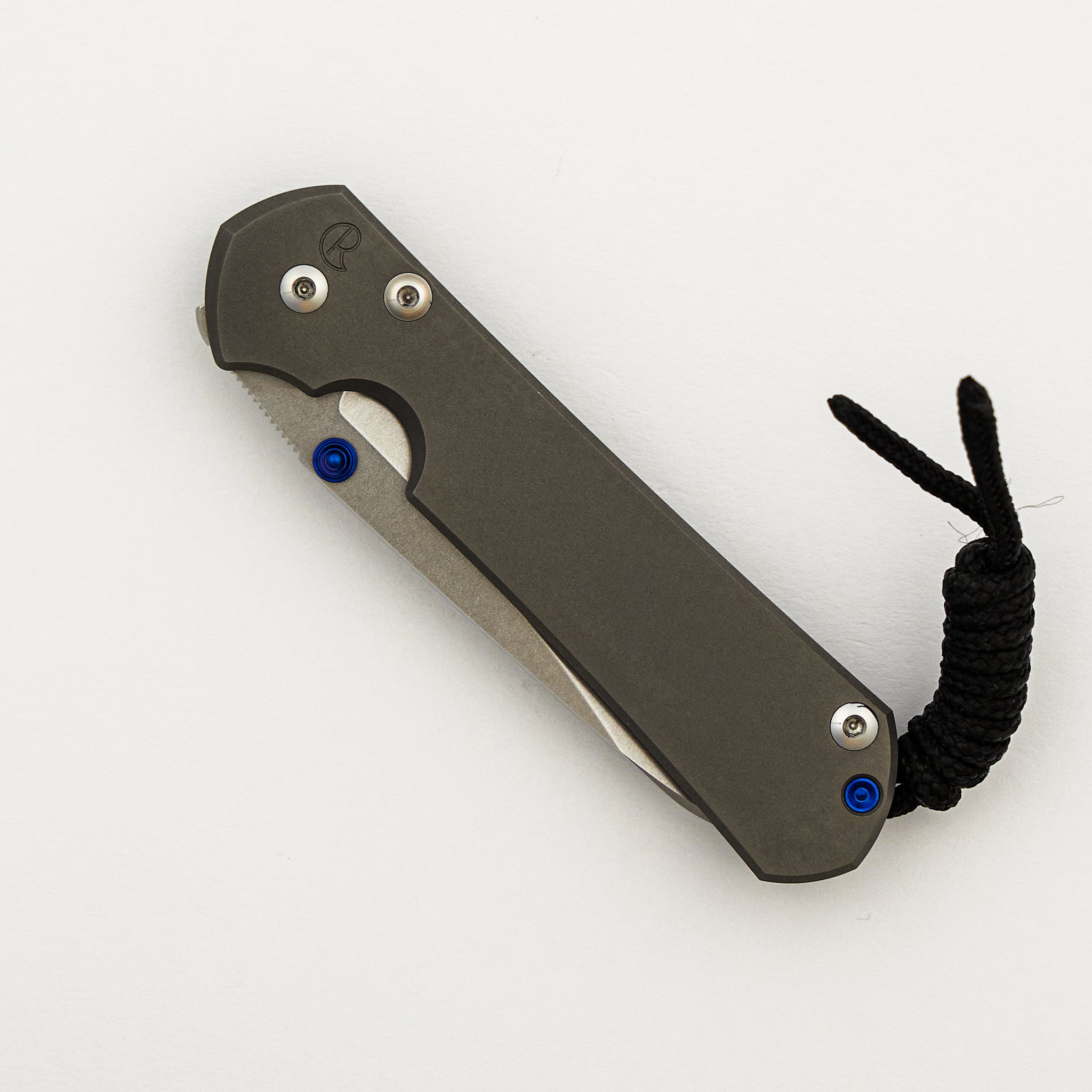 Small Sebenza 31 - Insingo CPM MagnaCut Blade - Glass Blasted - Blue Single Thumb Lug