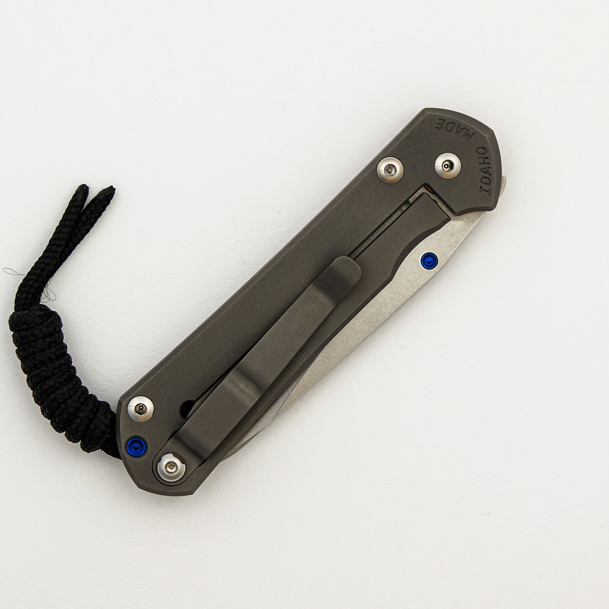 Small Sebenza 31 - Insingo CPM MagnaCut Blade - Glass Blasted - Blue Single Thumb Lug