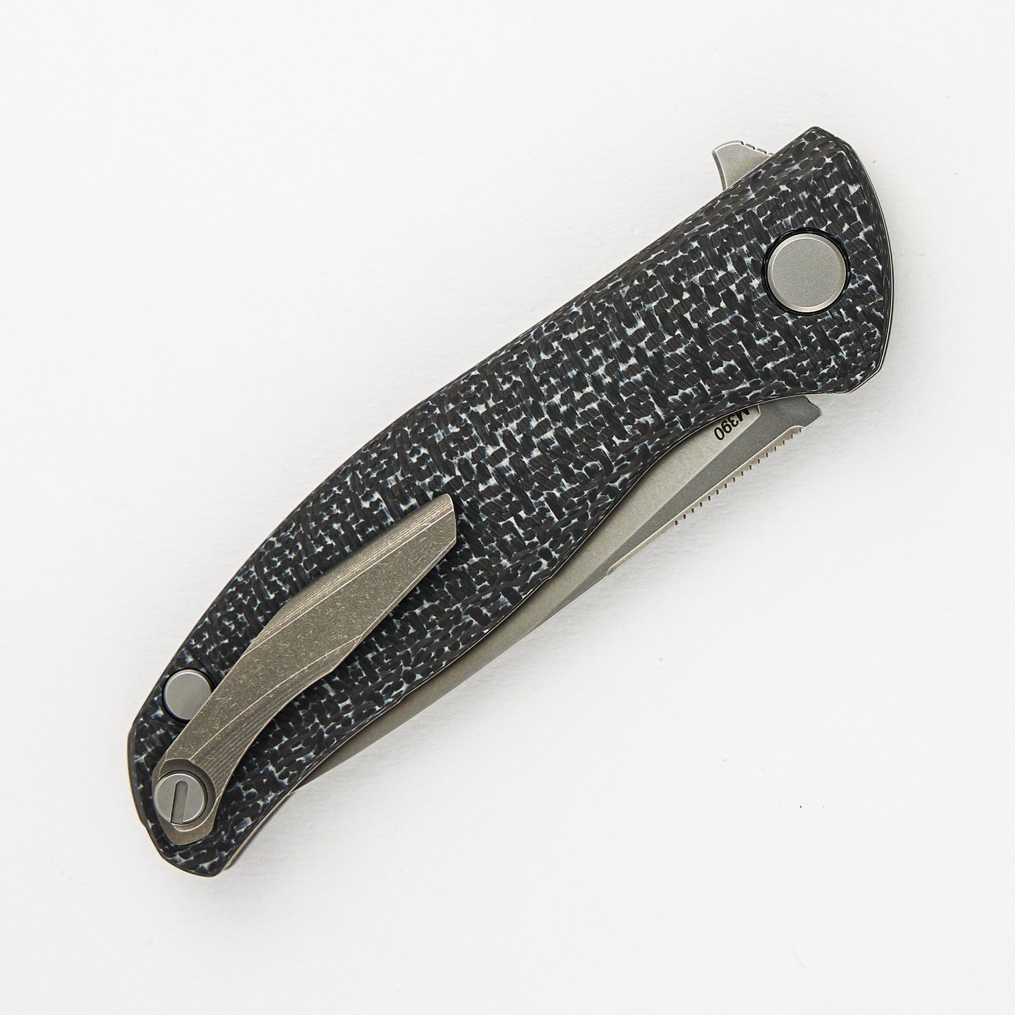F3R - White Carbon Fiber Handle - M390 Blade - MRBS