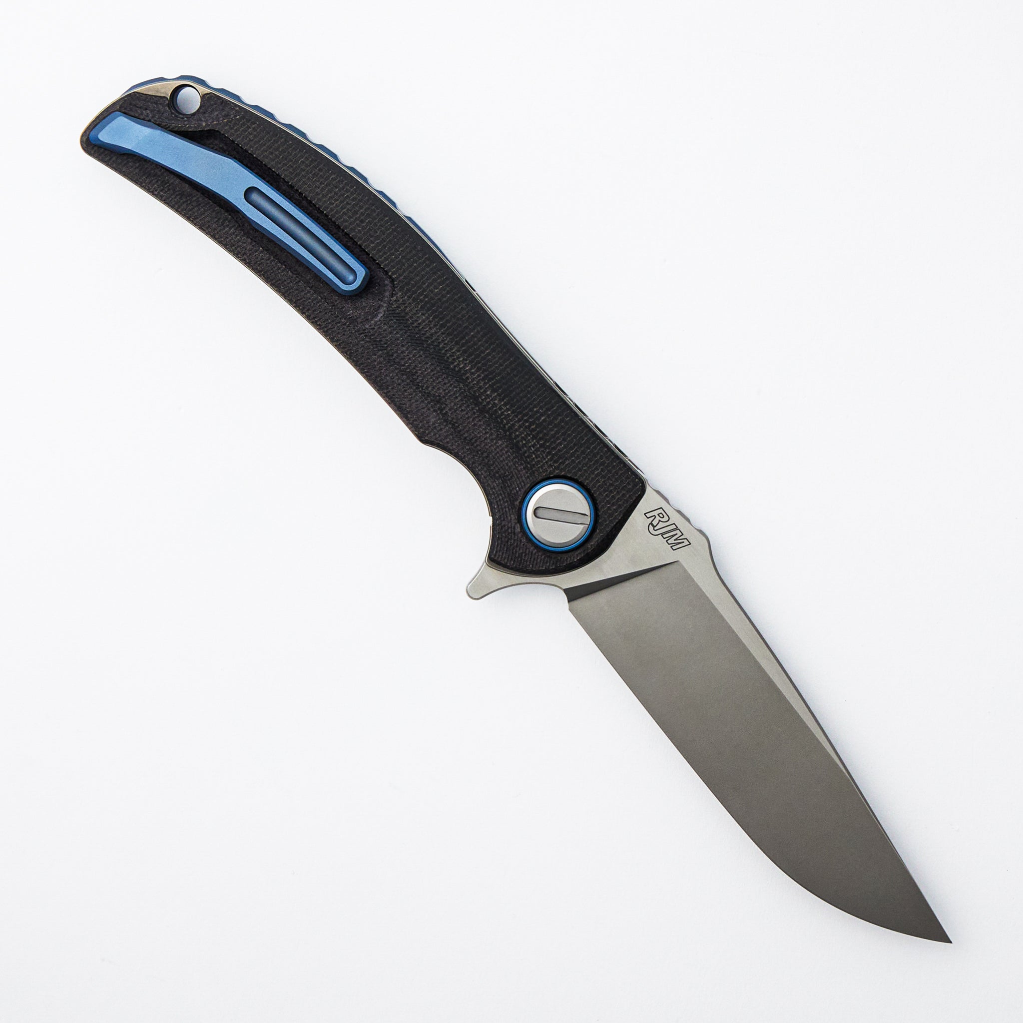 Soft Overkill - M398 Blade - Black Canvas Micarta Handle - SRRBS (RJ Martin Design)