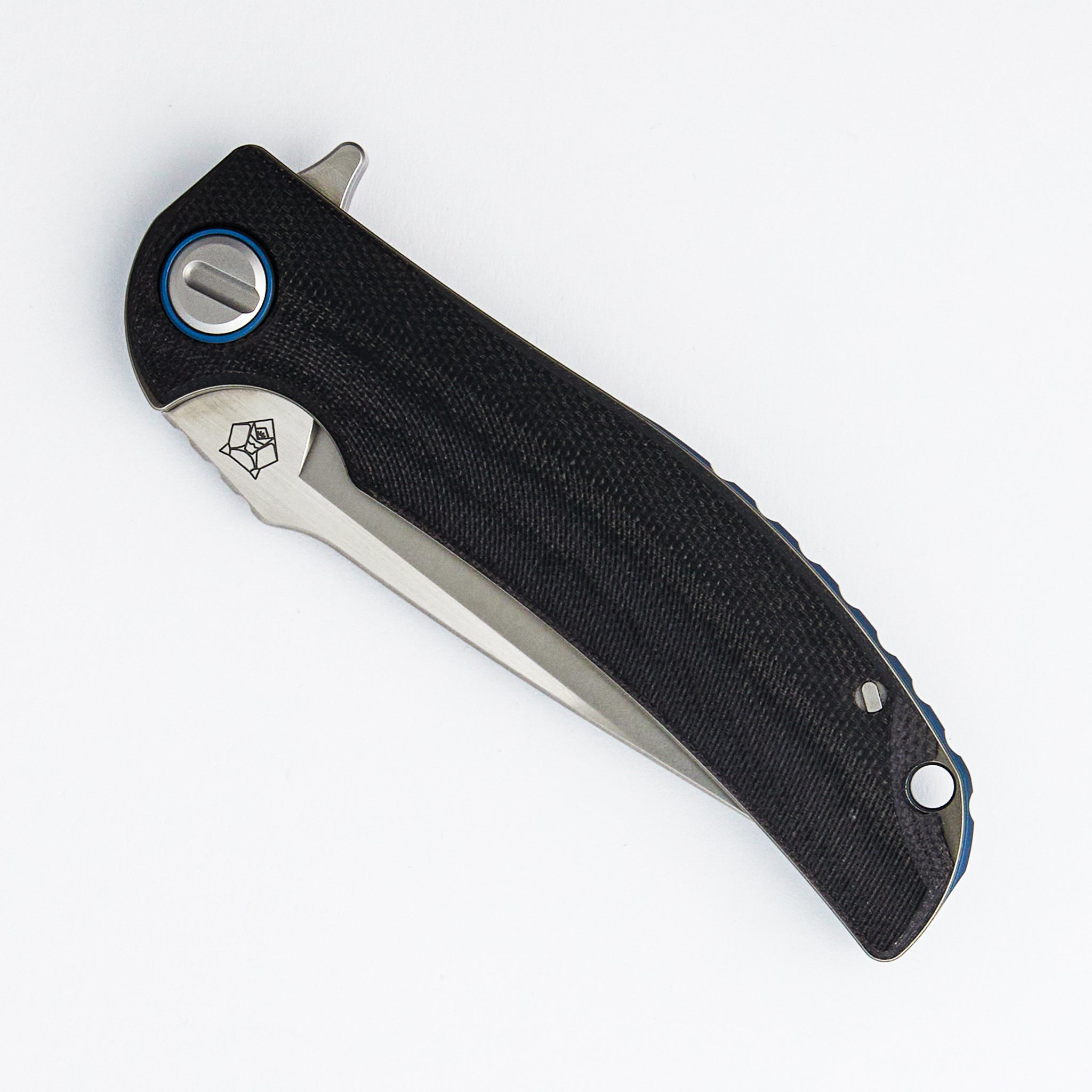 Soft Overkill - M398 Blade - Black Canvas Micarta Handle - SRRBS (RJ Martin Design)