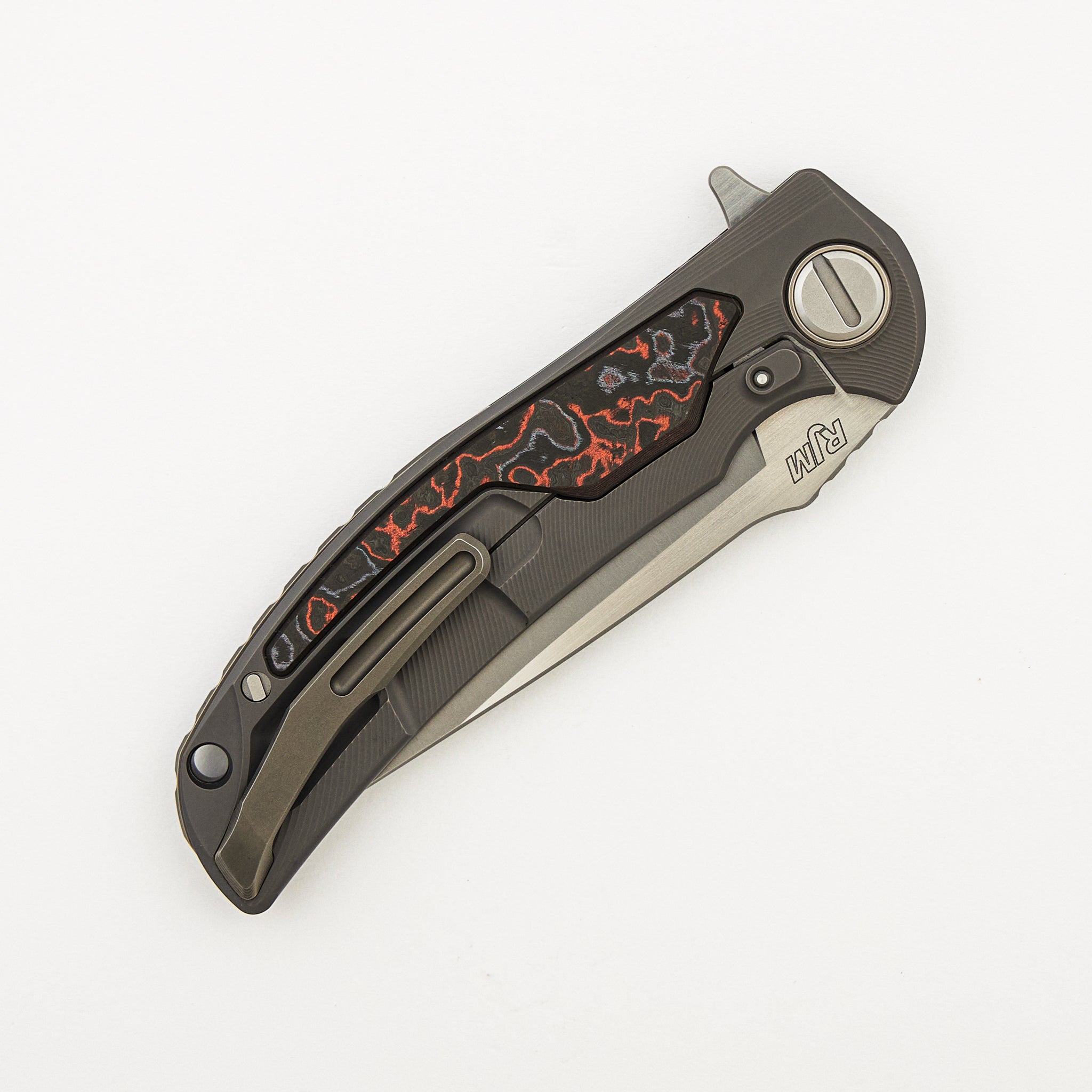 "Limited Edition" Molten Overkill - MagnaCut Blade - Titanium Handle W/ Lava & Ash CarboTi Inlays - SRRBS (RJ Martin Design)