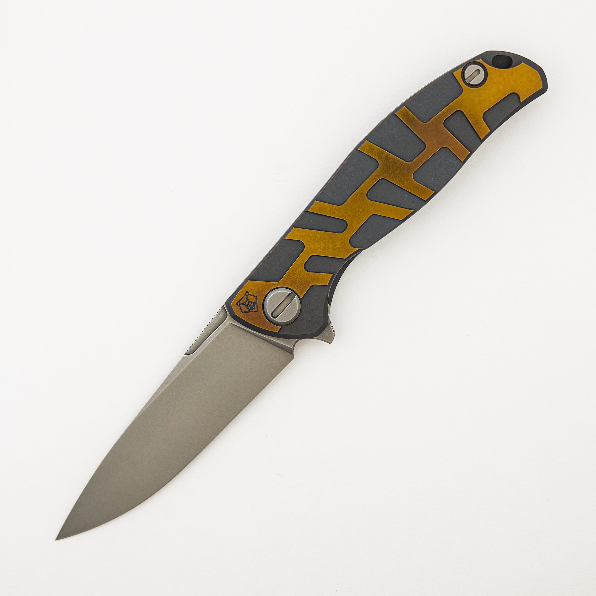 R1 "Special Edition" F95 "T" Pattern - Satin Blue/Bronze Anodized Titanium Handle - S90V Blade - MRBS