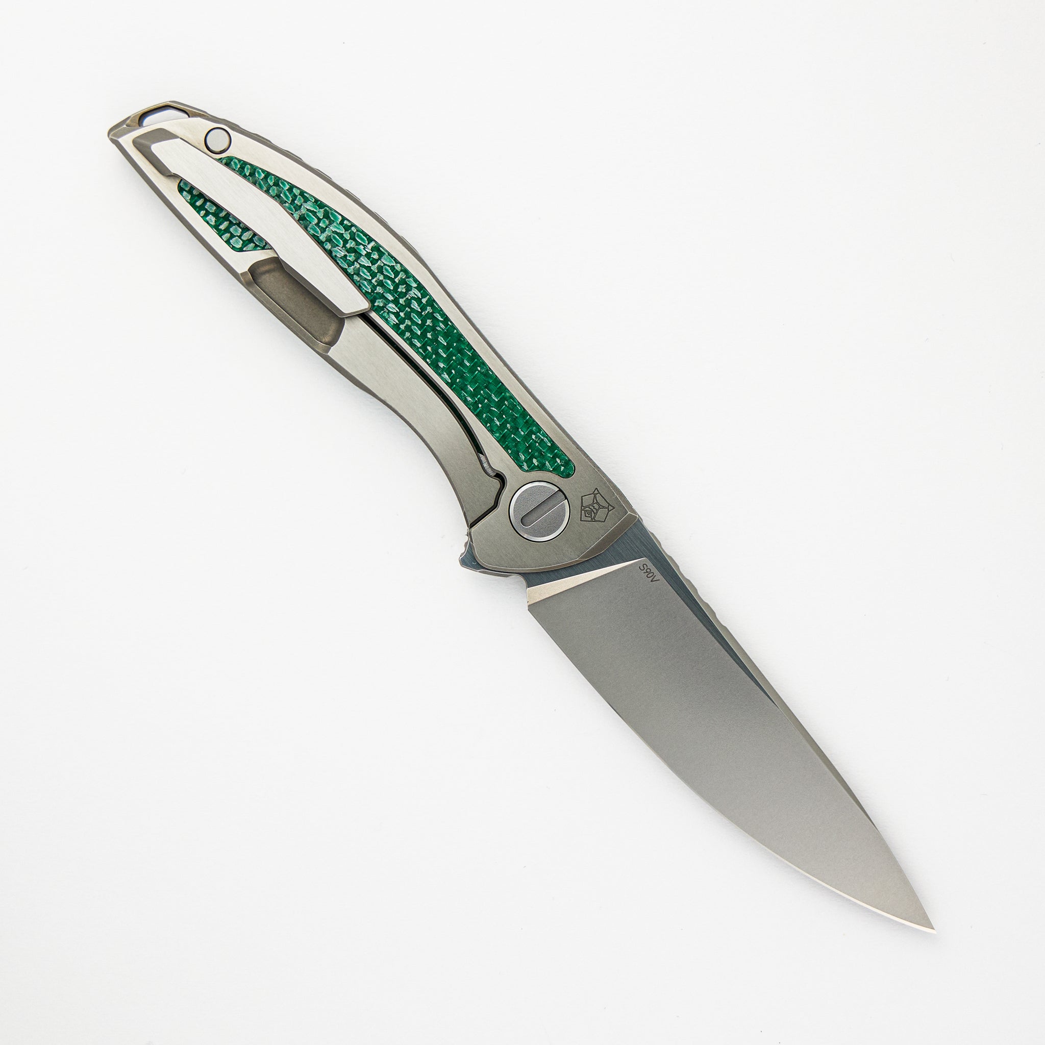 Shirogorov / Chris Reeve UniHation - Unique Graphic Custom Division - Green Alutex - S90V Blade - MRBS