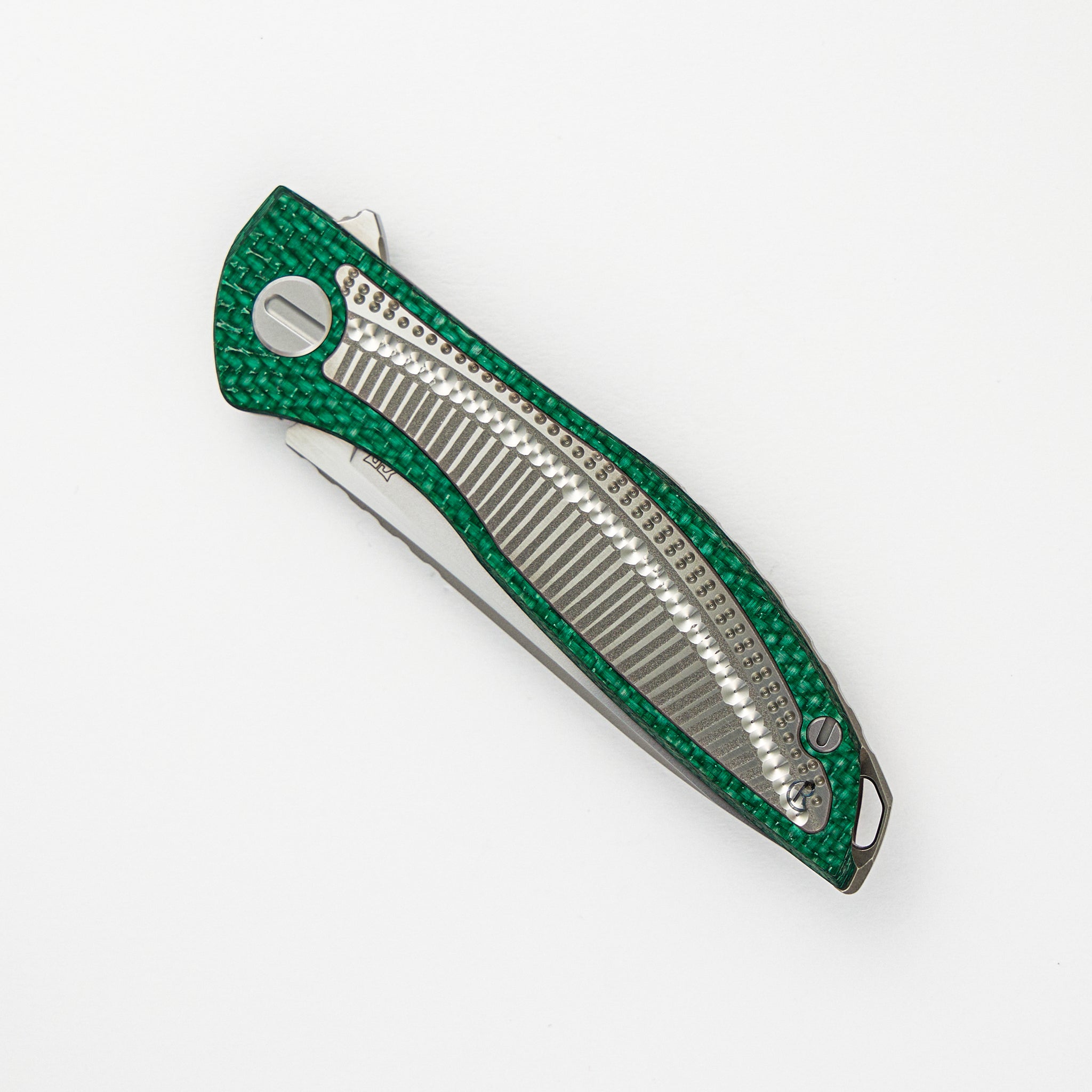 Shirogorov / Chris Reeve UniHation - Unique Graphic Custom Division - Green Alutex - S90V Blade - MRBS