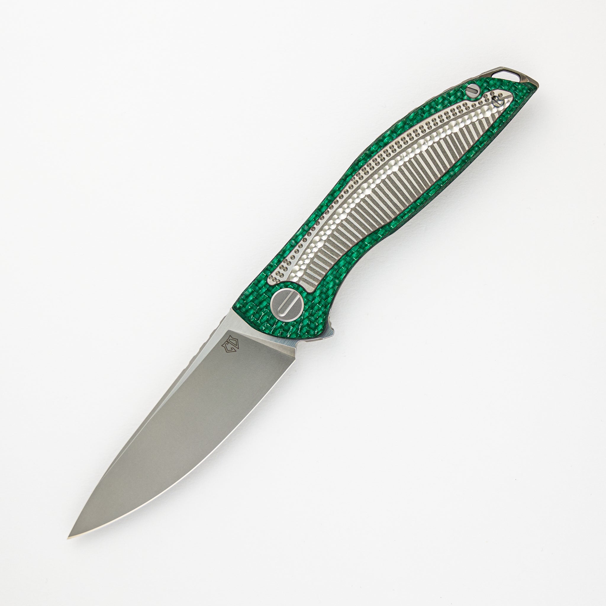 Shirogorov / Chris Reeve UniHation - Unique Graphic Custom Division - Green Alutex - S90V Blade - MRBS