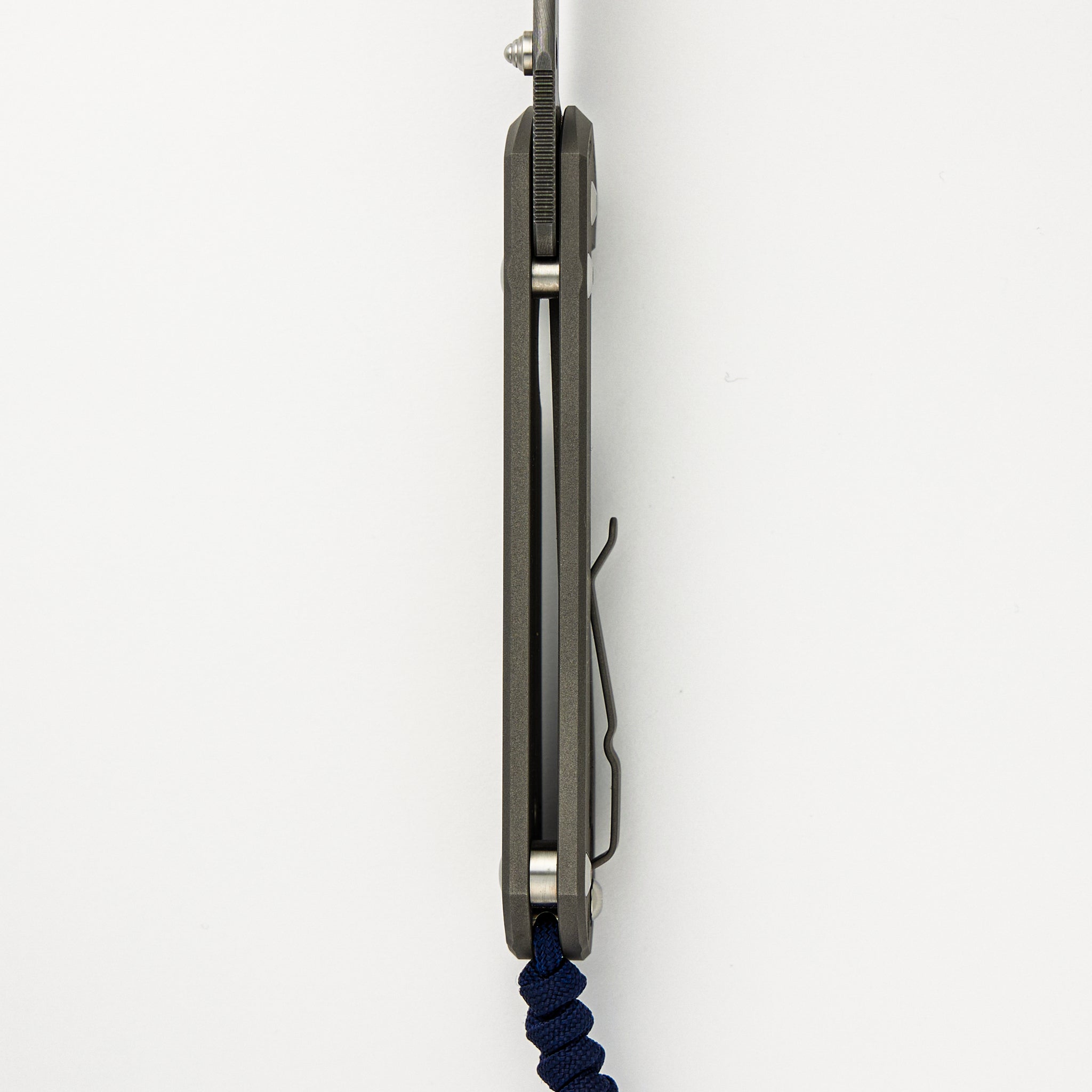 Large Sebenza 21 CAD Custom - Drop Point Chad Nichols "Ripple" Blade - Silver Double Lugs