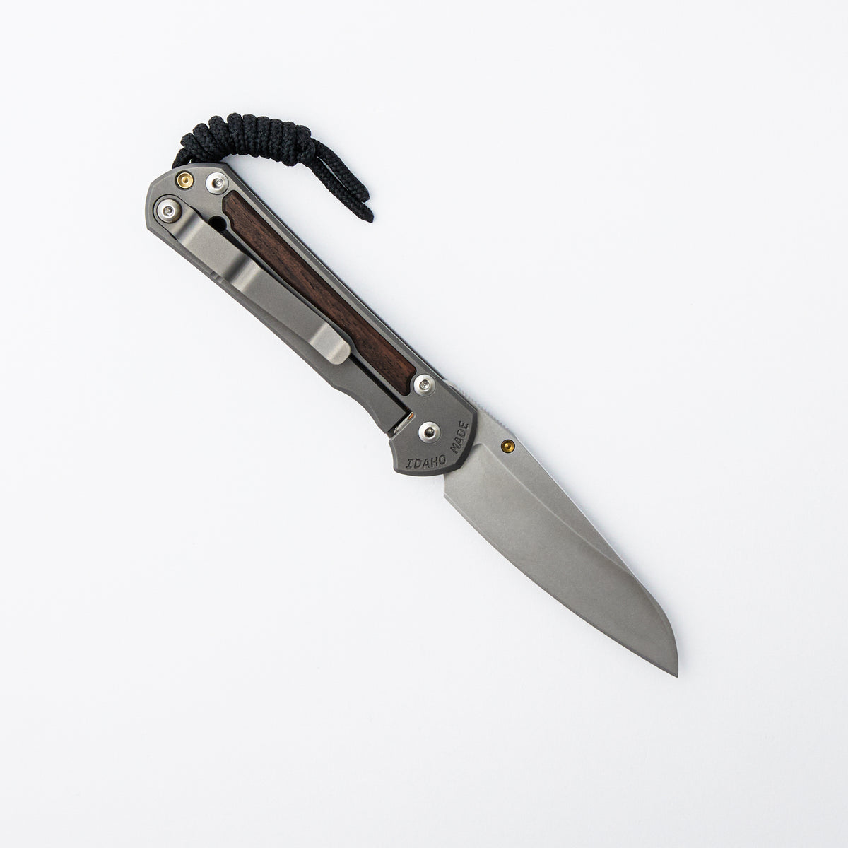 Small Sebenza 31 - Macassar Ebony Inlay - Insingo CPM MagnaCut Blade - Gold Single Thumb Lug