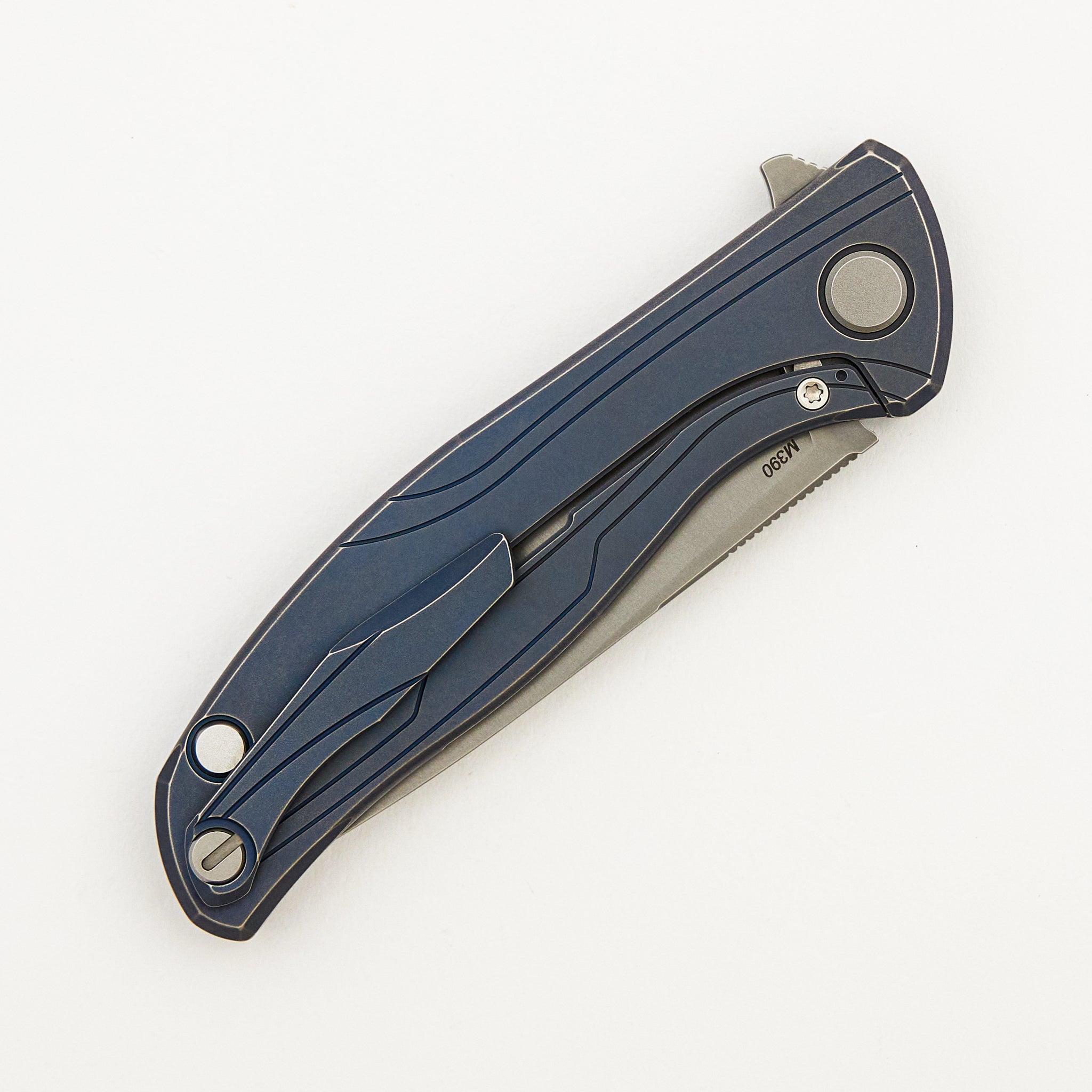 F95 Nudist – M390 Blade - Blue Titanium Handle - MRBS
