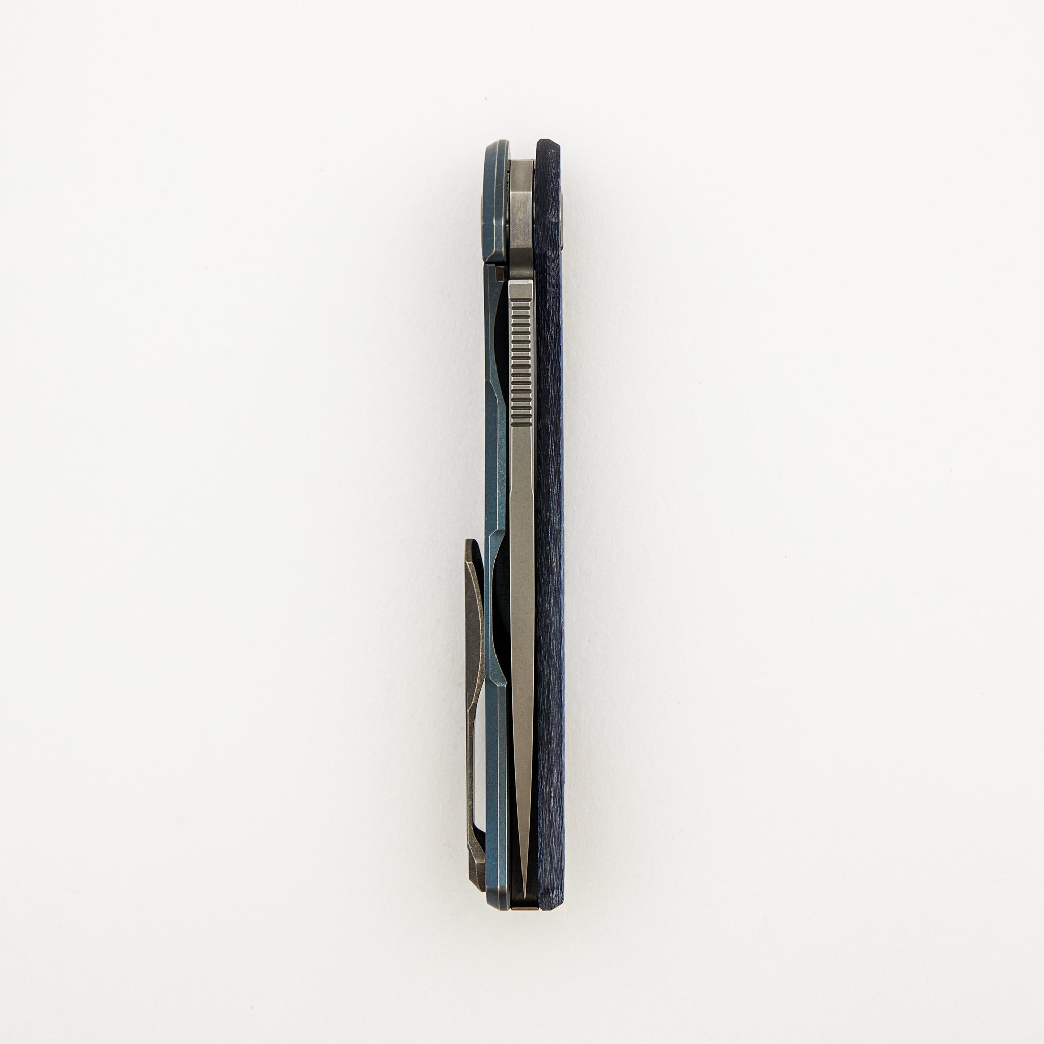 Hati - Dark Blue Twill Carbon Fiber Handle - Vanax 37 Blade - MRBS