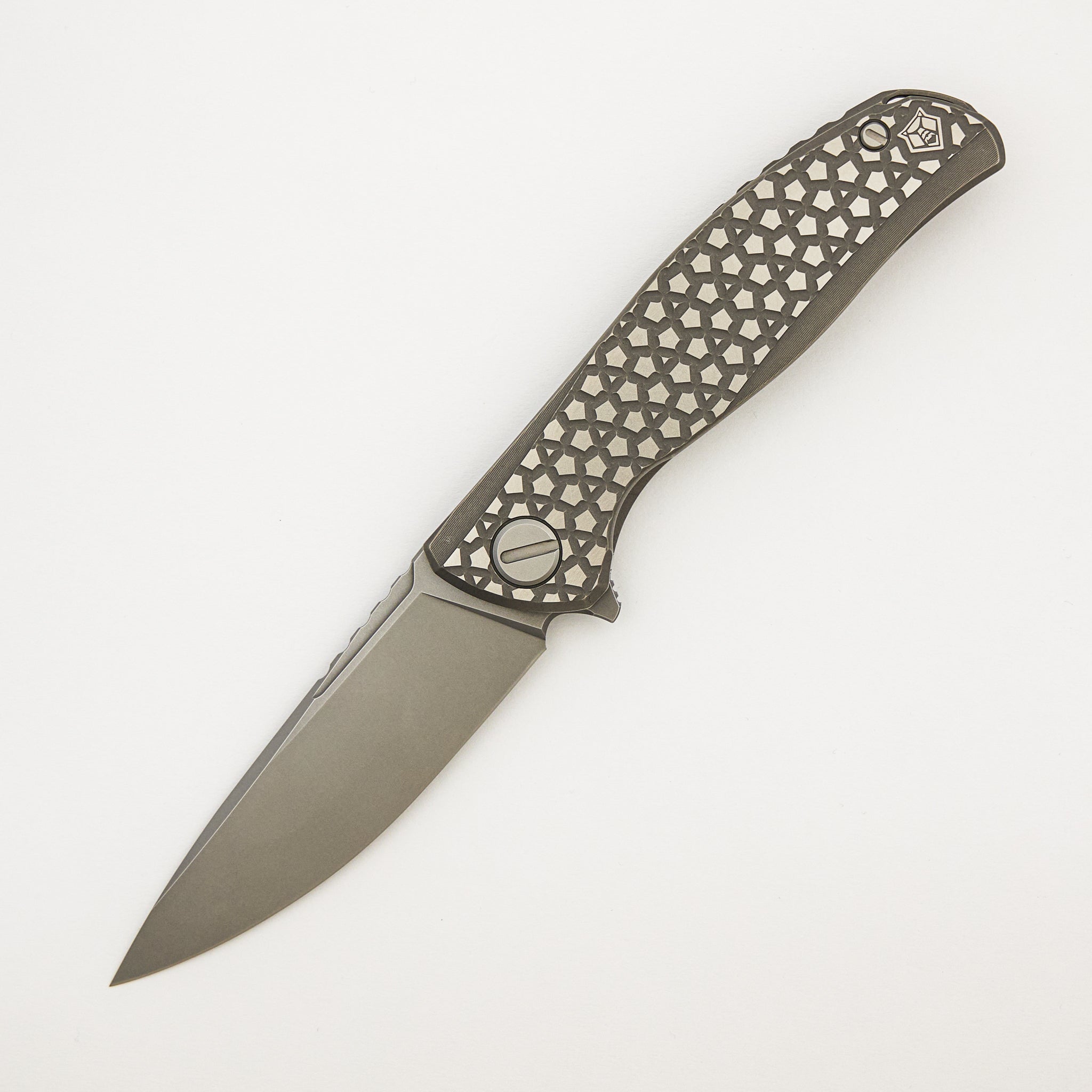 F95 Bear Pattern - Titanium Handle - M390 Blade - MRBS