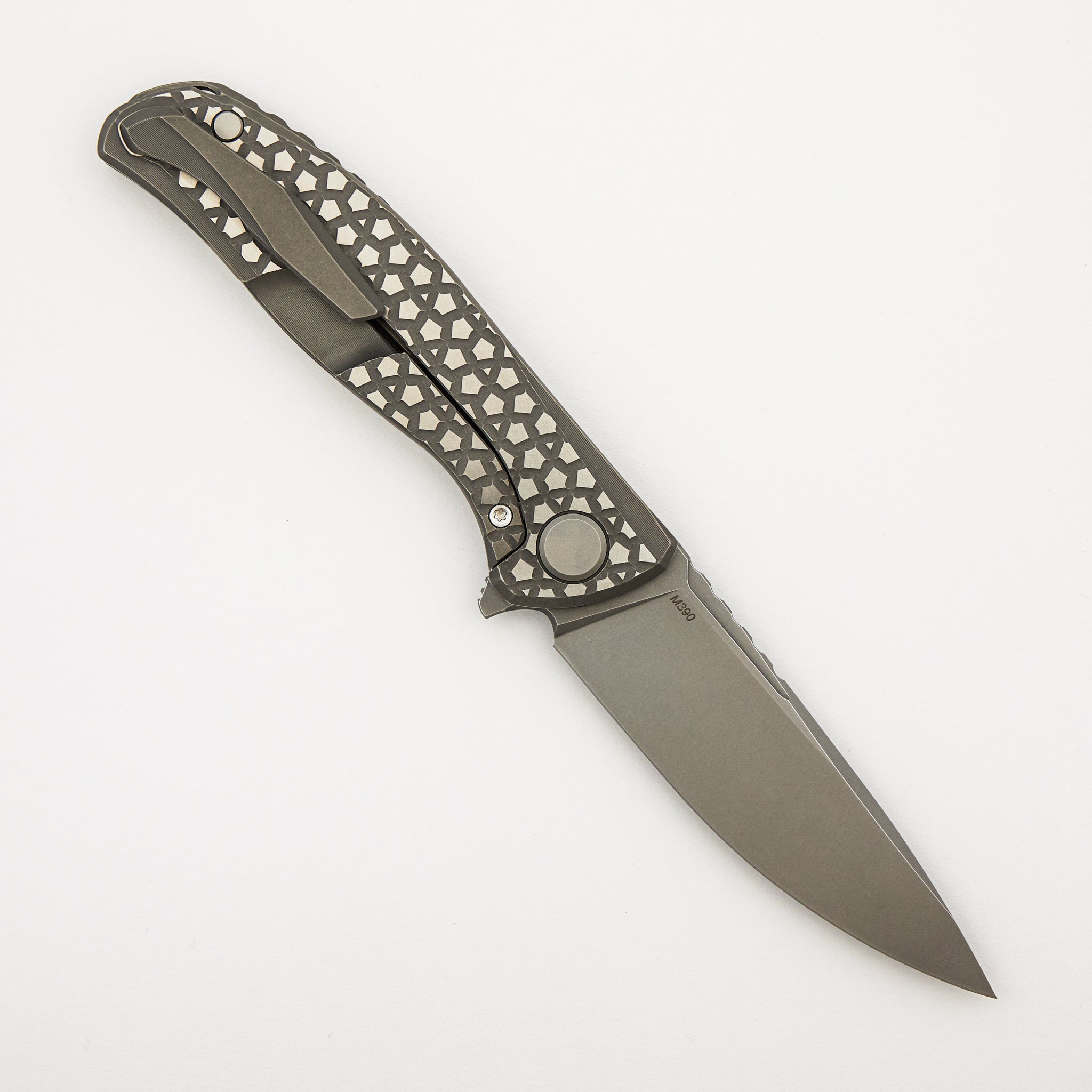 F95 Bear Pattern - Titanium Handle - M390 Blade - MRBS