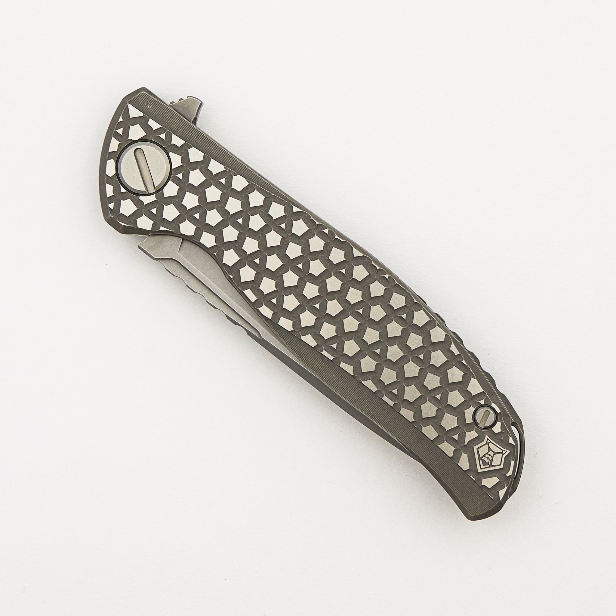 F95 Bear Pattern - Titanium Handle - M390 Blade - MRBS
