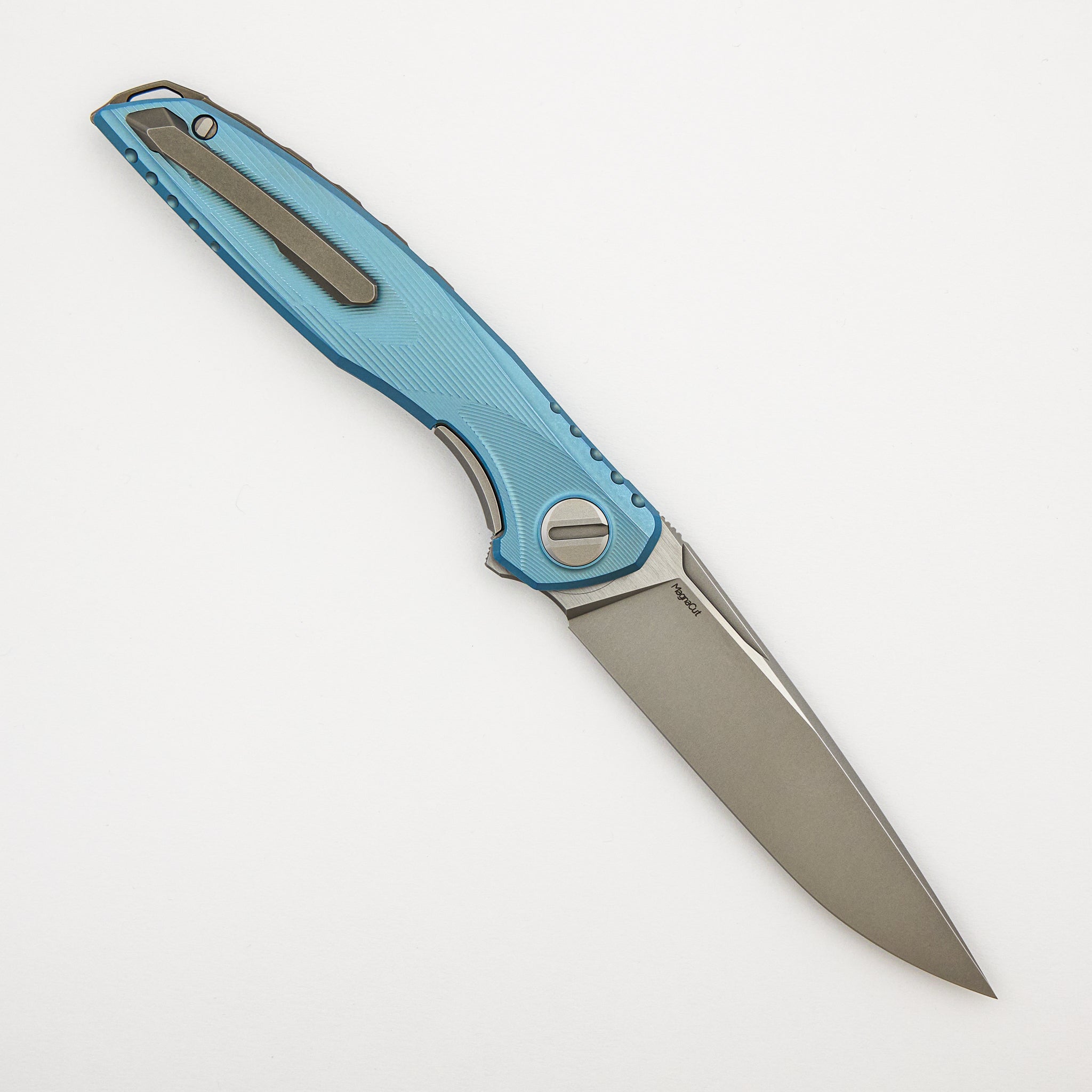 Astrum Custom Division - Blue Titanium Handle - MagnaCut Blade - SRRBS