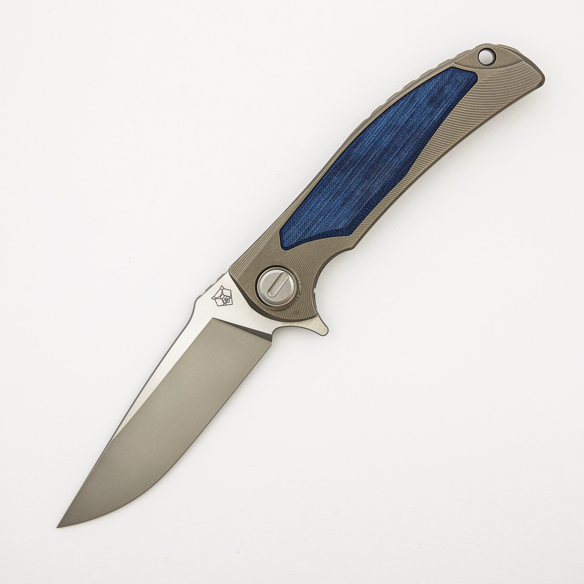Denim Overkill - S90V Blade - Titanium Handle W/ Jeans Micarta Inlays - SRRBS (RJ Martin Design)