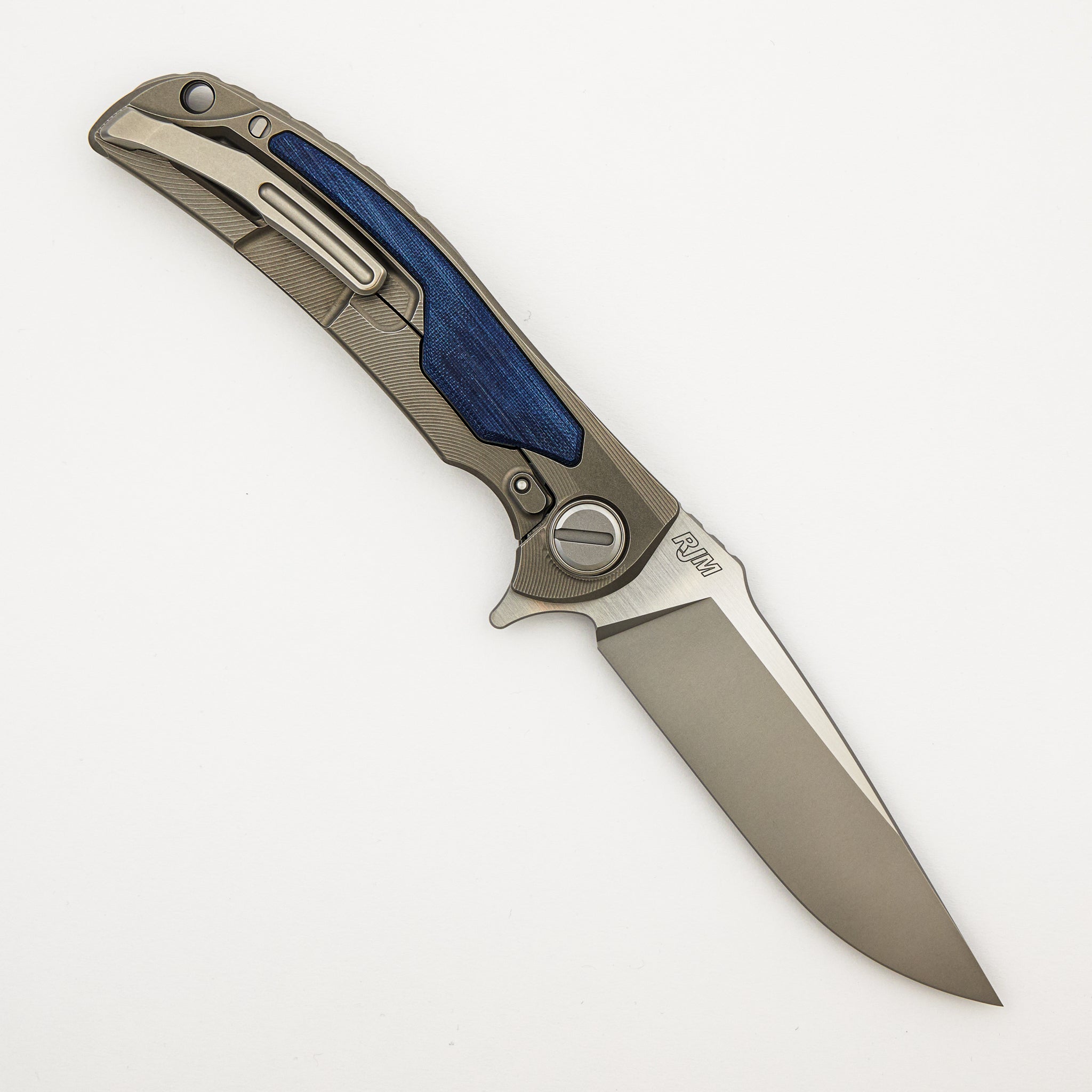 Denim Overkill - S90V Blade - Titanium Handle W/ Jeans Micarta Inlays - SRRBS (RJ Martin Design)