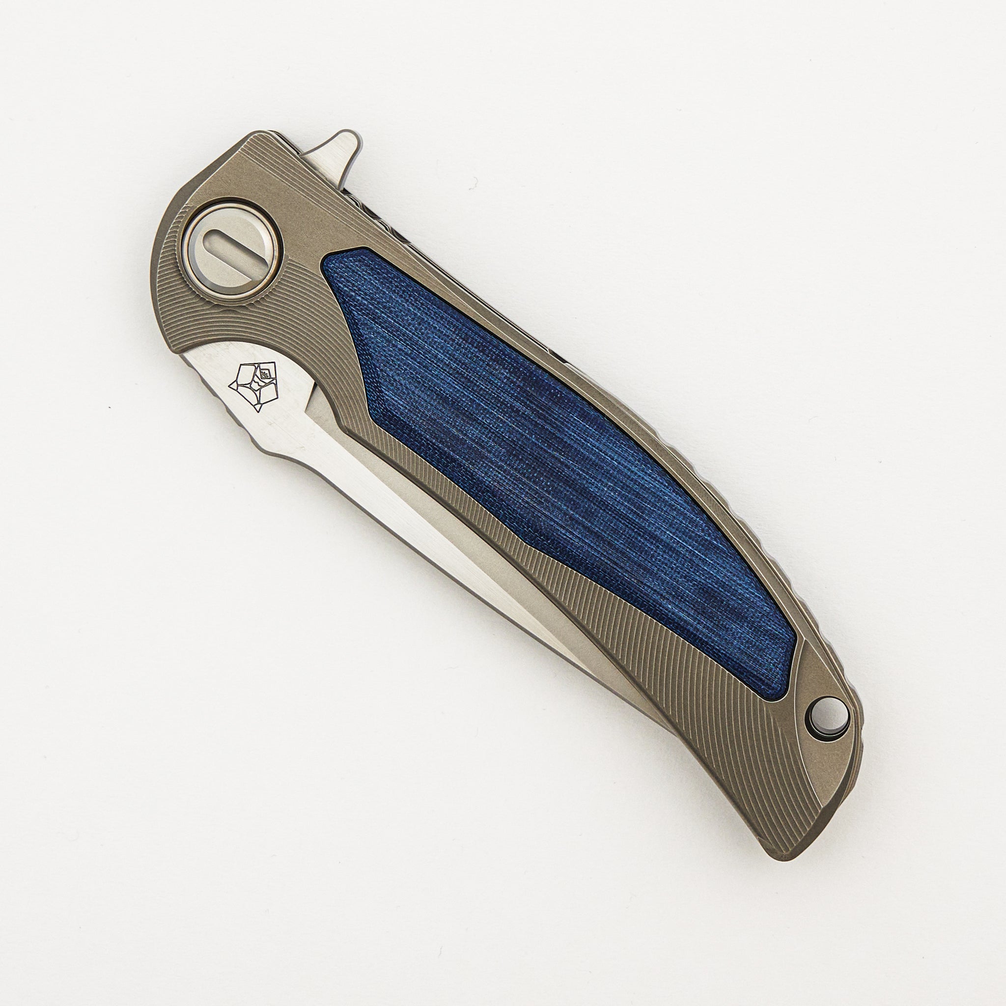 Denim Overkill - S90V Blade - Titanium Handle W/ Jeans Micarta Inlays - SRRBS (RJ Martin Design)