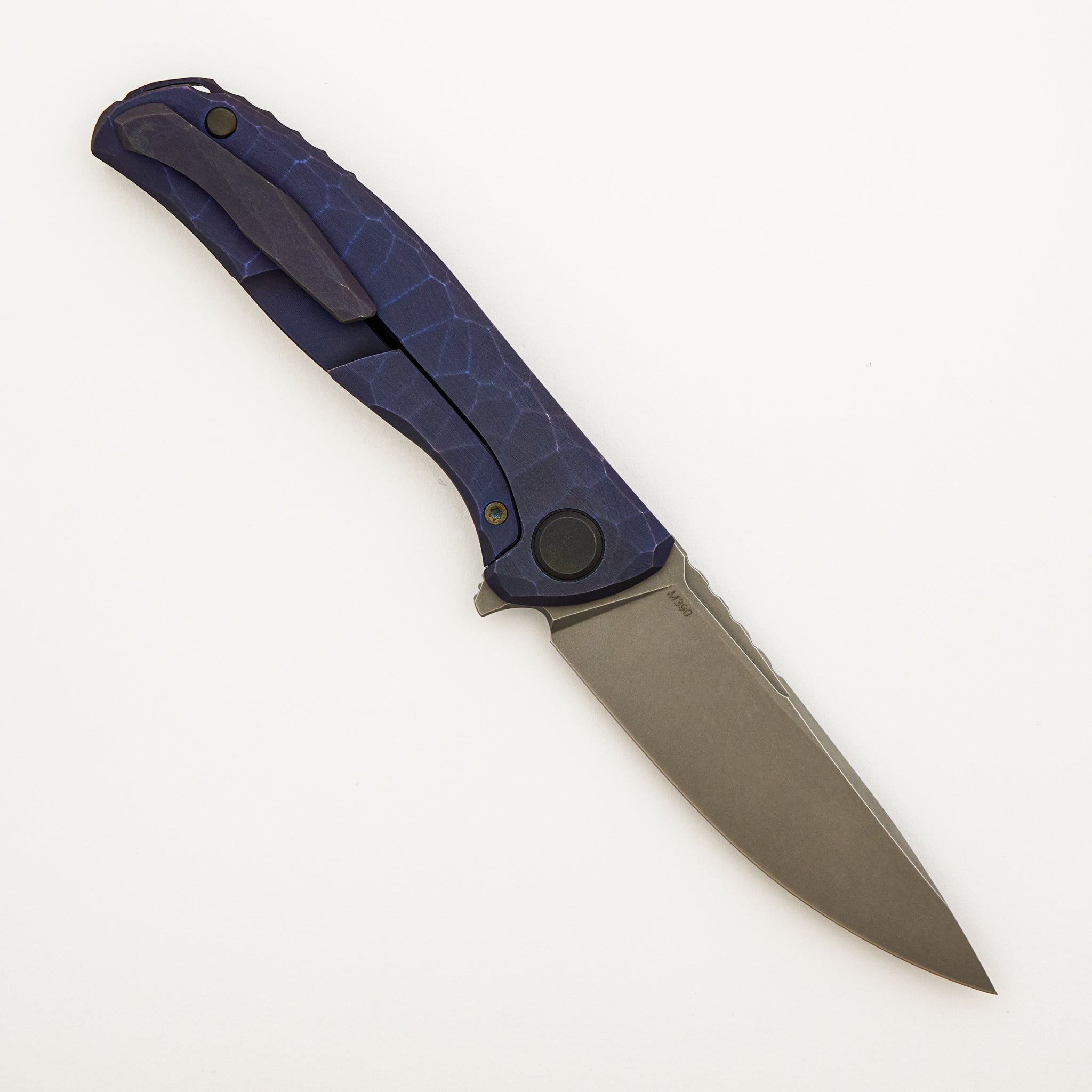 F95 – M390 Blade - "Purple Machine" Finish Titanium Handle - MRBS