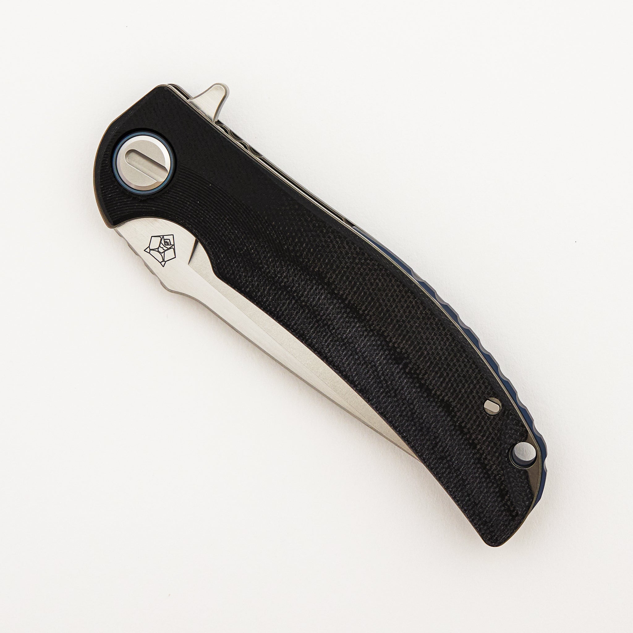 Soft Overkill - M398 Blade - Black Canvas Micarta Handle - SRRBS (RJ Martin Design)