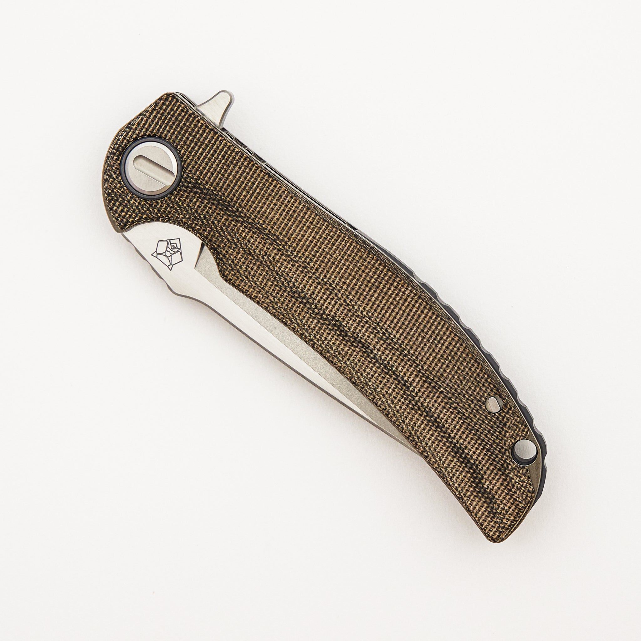 Soft Overkill - M398 Blade - Green Canvas Micarta Handle - RBS (RJ Martin Design)