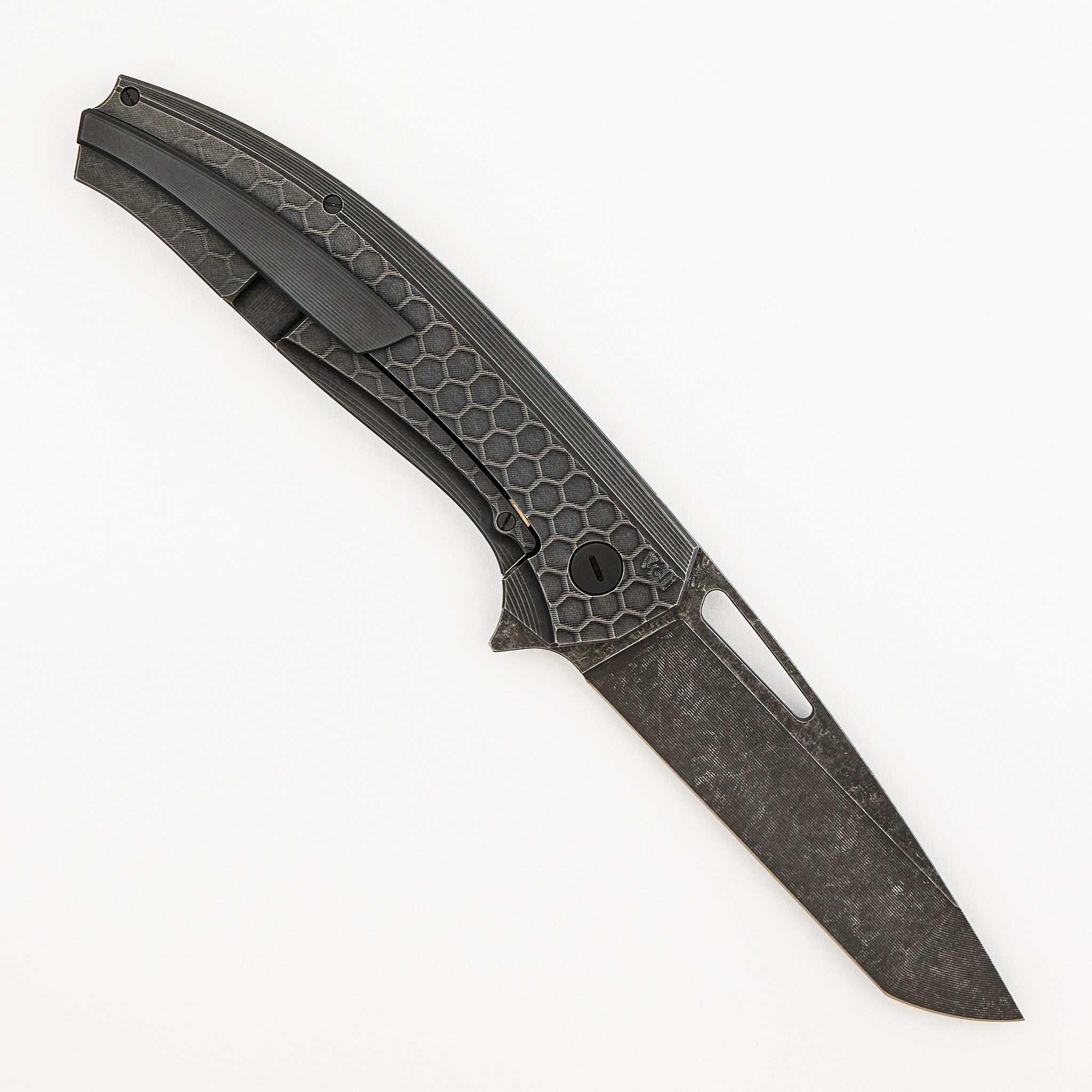 Veli - "Black Edition" - Titanium Handle W/ Fade Honeycomb - RWL-34 Blade