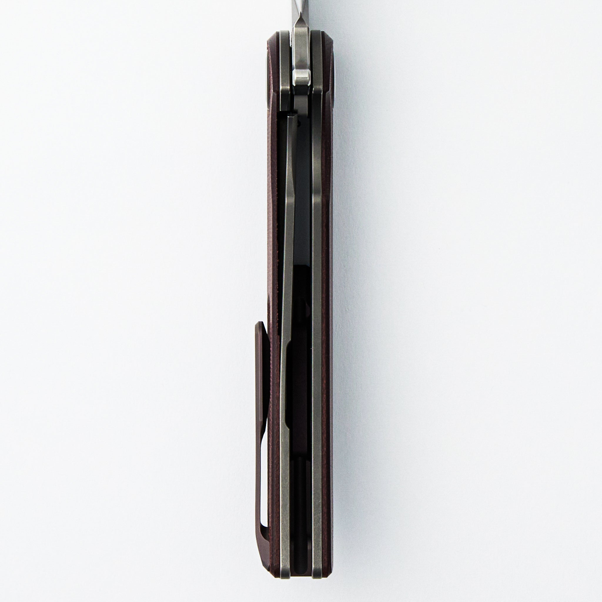 Soft Overkill - M398 Blade - Maroon Canvas Micarta Handle - RBS (RJ Martin Design)