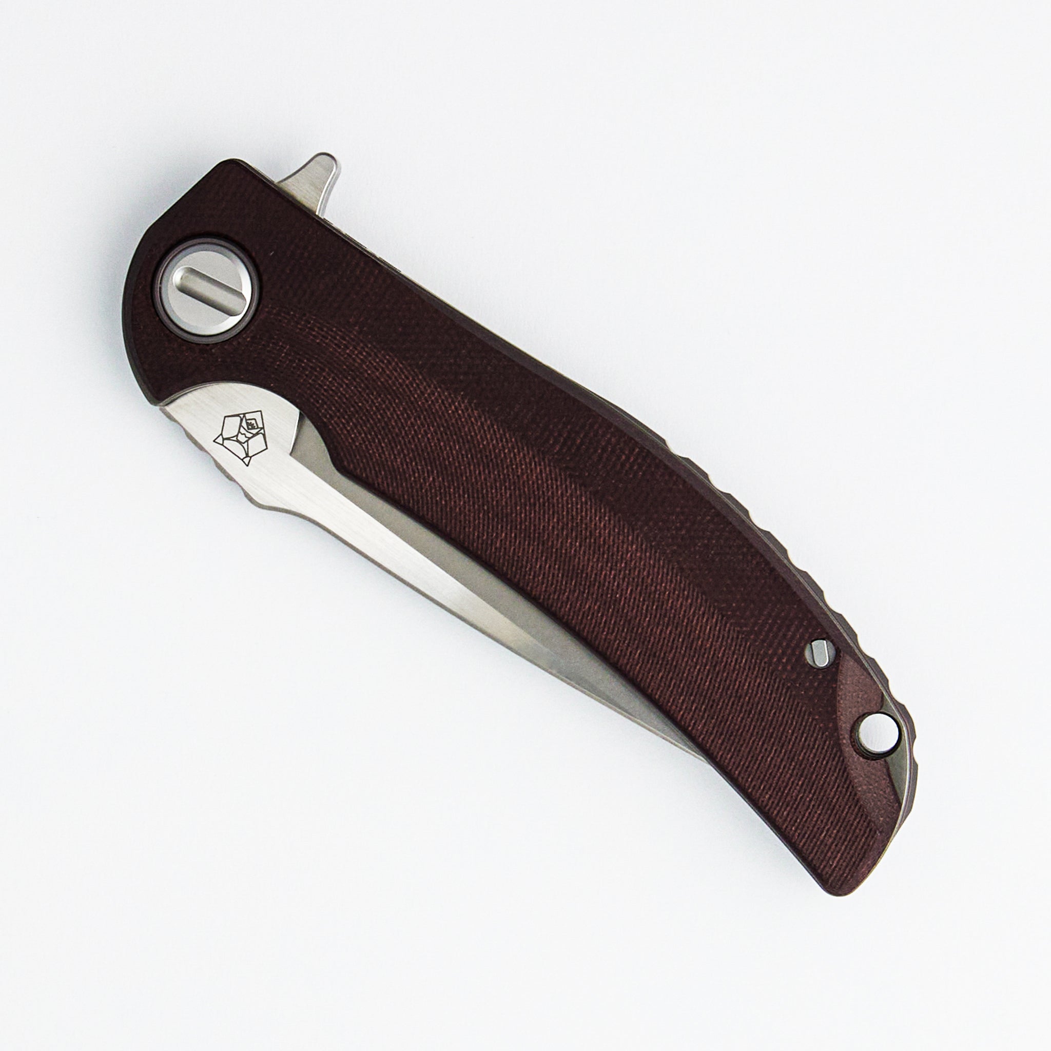 Soft Overkill - M398 Blade - Maroon Canvas Micarta Handle - RBS (RJ Martin Design)