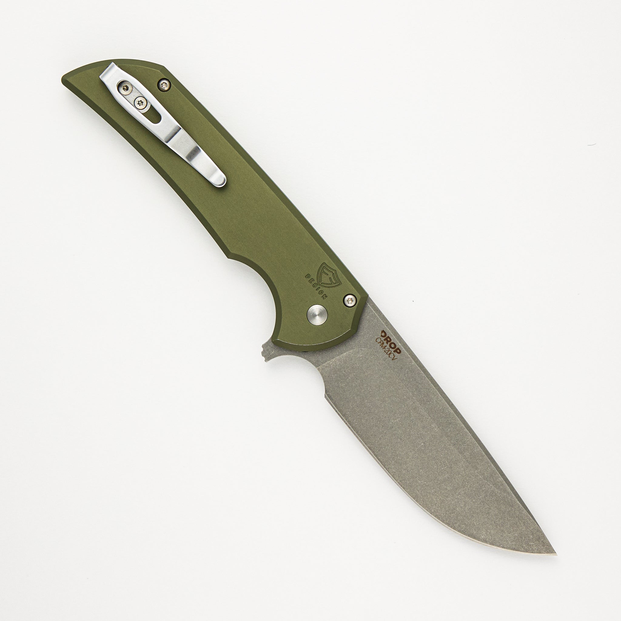 Malibu Flipper 5206 DLC Reverse Tanto CPM 20CV Blade & Pro-Tech/Drop Mordax OD Green CPM 20CV Blade