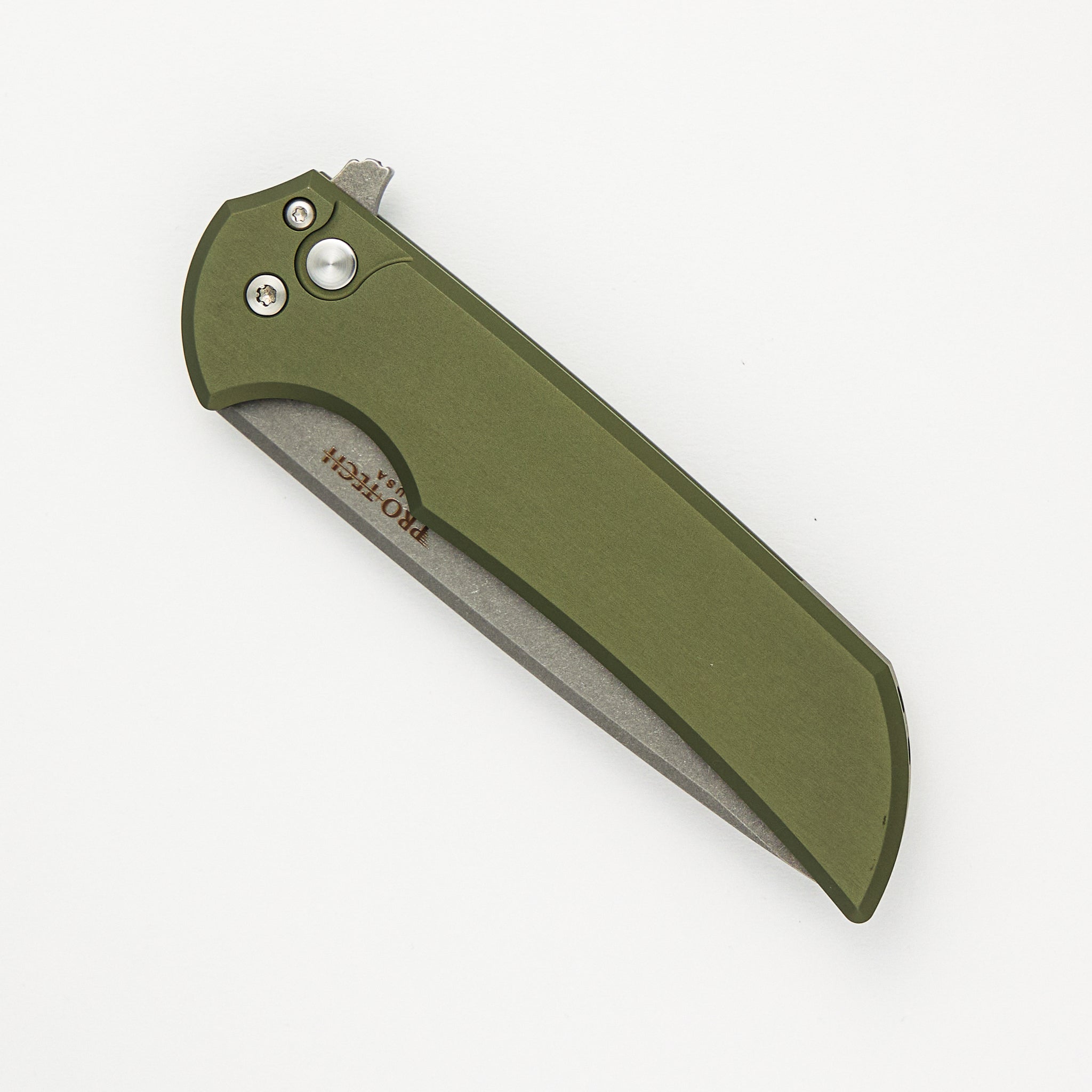Malibu Flipper 5206 DLC Reverse Tanto CPM 20CV Blade & Pro-Tech/Drop Mordax OD Green CPM 20CV Blade
