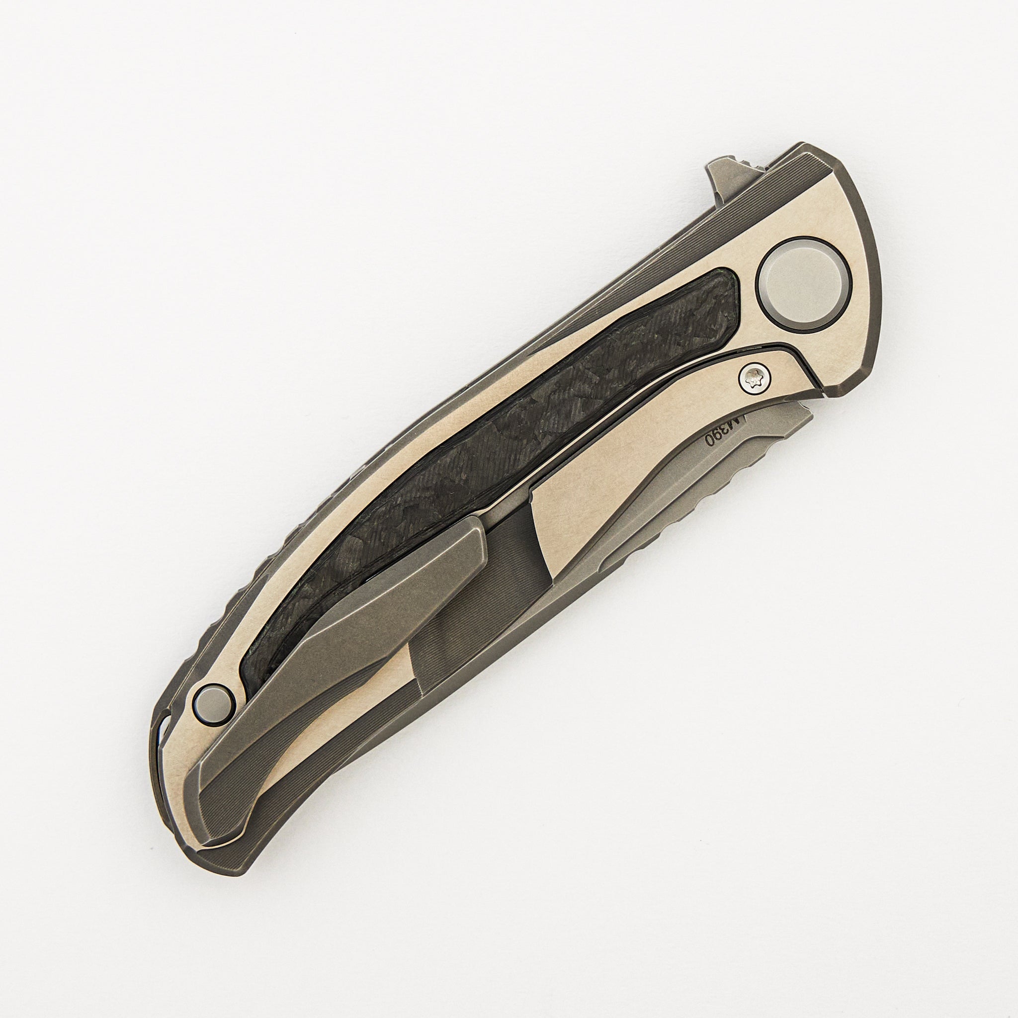 F95NL Gen. 5 - M390 Blade - Titanium Handle - Black TechnoCarbo Inlays - MRBS