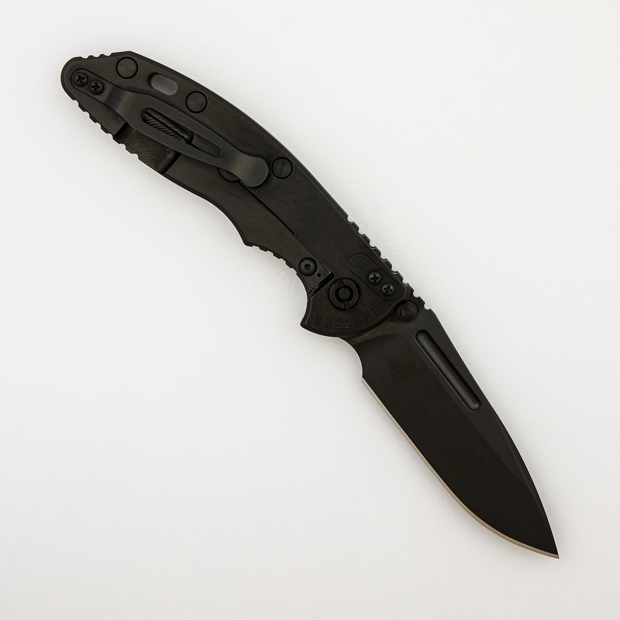 XM-18 3.5" - Non Flipper - Fullered Spear M390 Blade - DLC Black Titanium Handle
