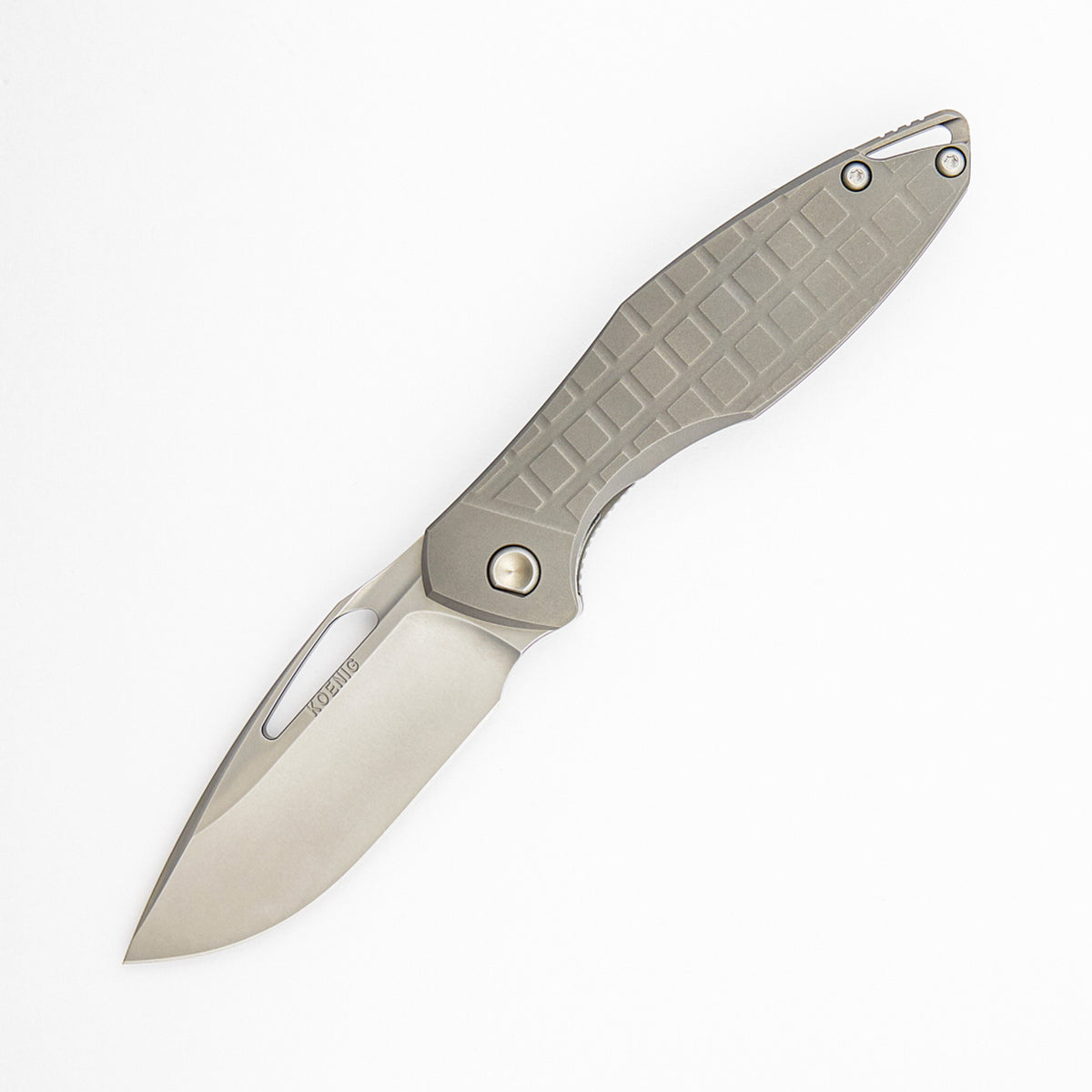 Arius - Non Flipper - Frag Pattern Titanium Handle - Burnished M390 Blade