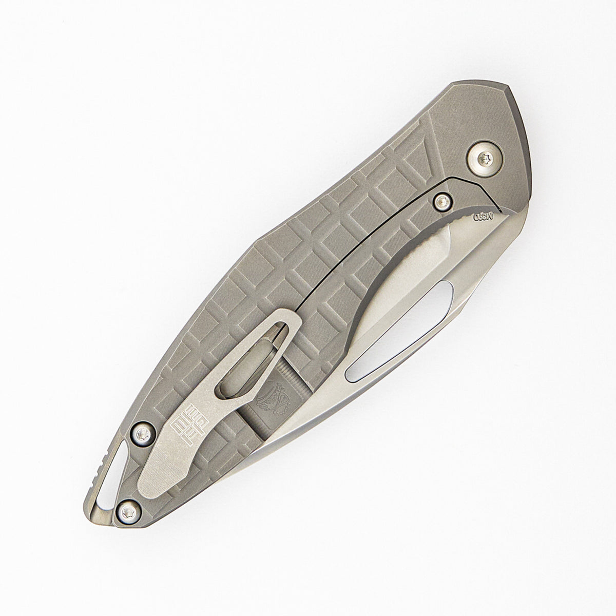 Arius - Non Flipper - Frag Pattern Titanium Handle - Burnished M390 Blade