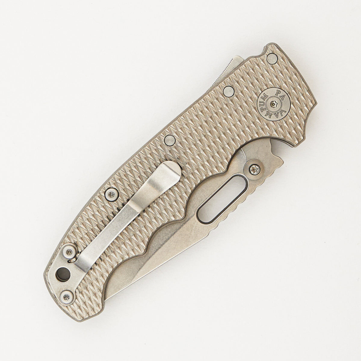 MGAD20 - Clip Point MagnaCut Blade - Textured Titanium Handle
