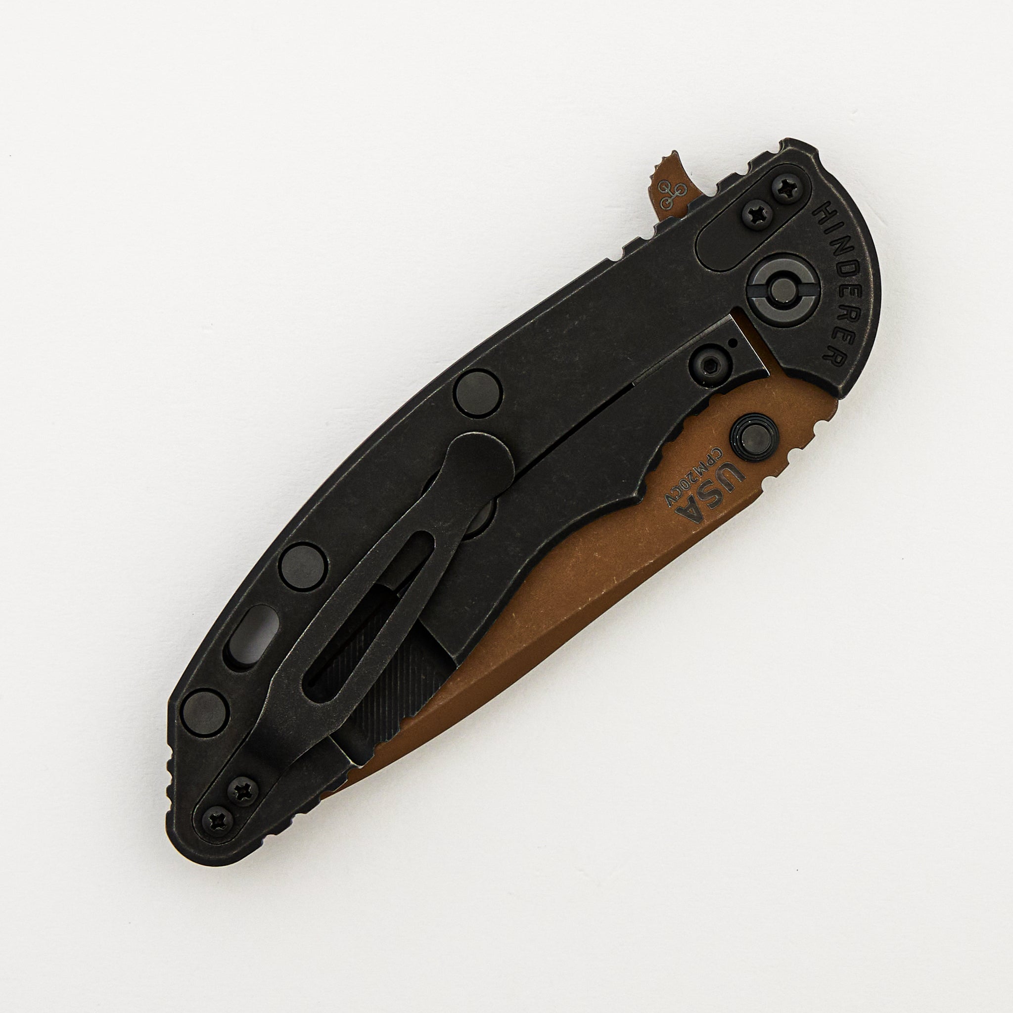XM-18 3.5" - 20CV Spanto - Tri-Way - Battle Black - Oil Rubbed Bronze Blade - FDE/Black G10 - Origin Collaboration