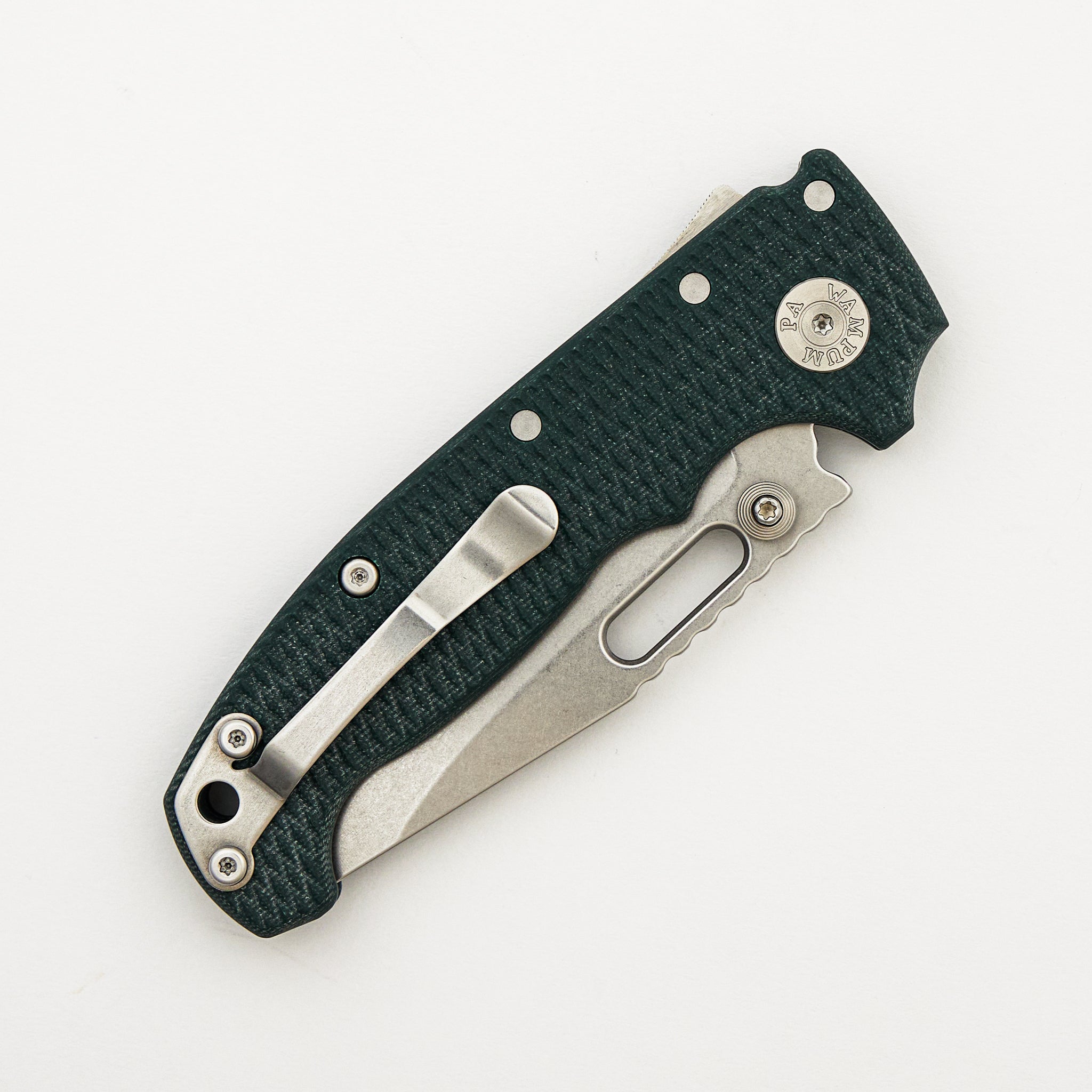 AD20S - Clip Point MagnaCut Blade - Forest Green G10 Handle