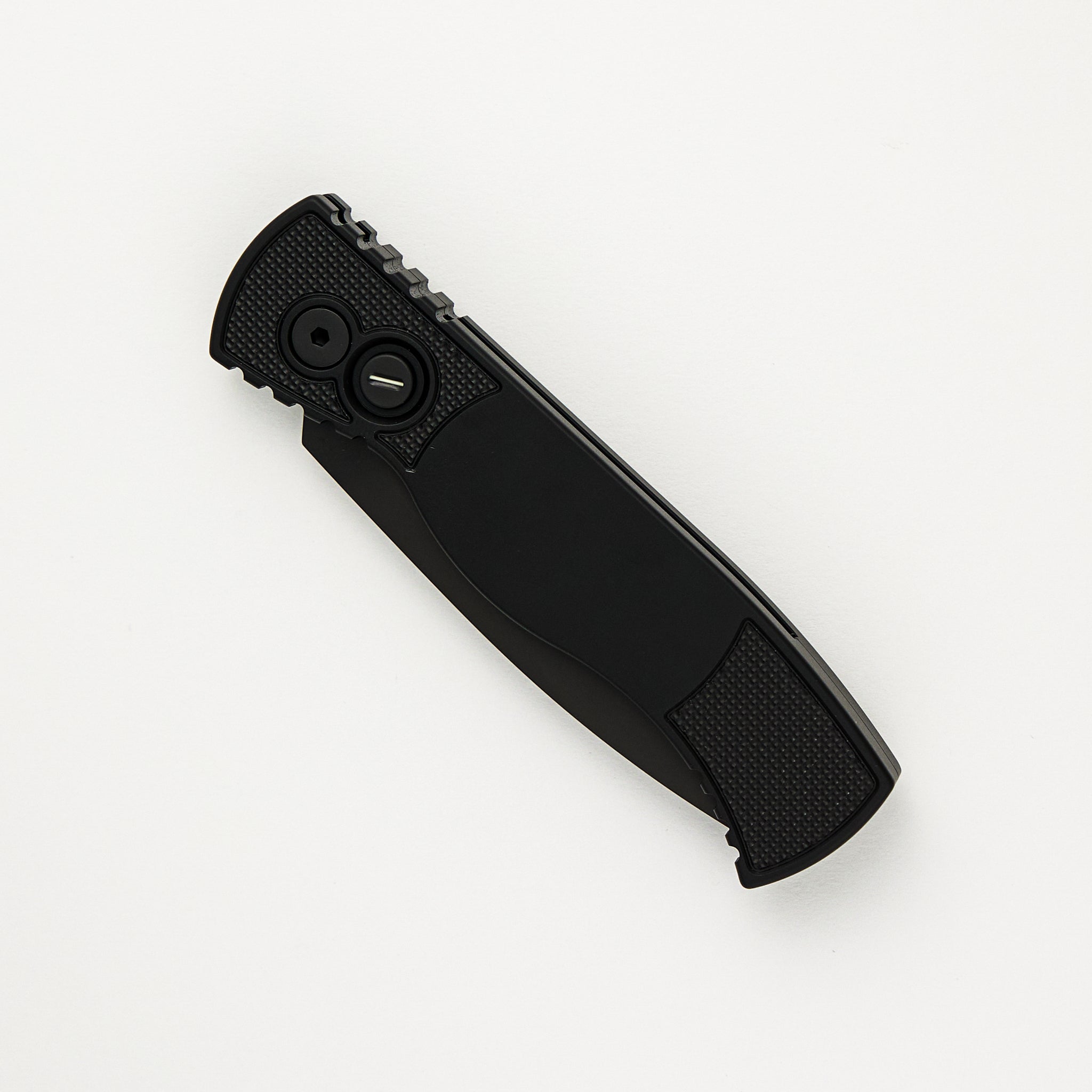 Tactical Response 2 - Black Handle W/ Textured Corners Tritium Push Button Black Magnacut Blade T203-OPERATOR
