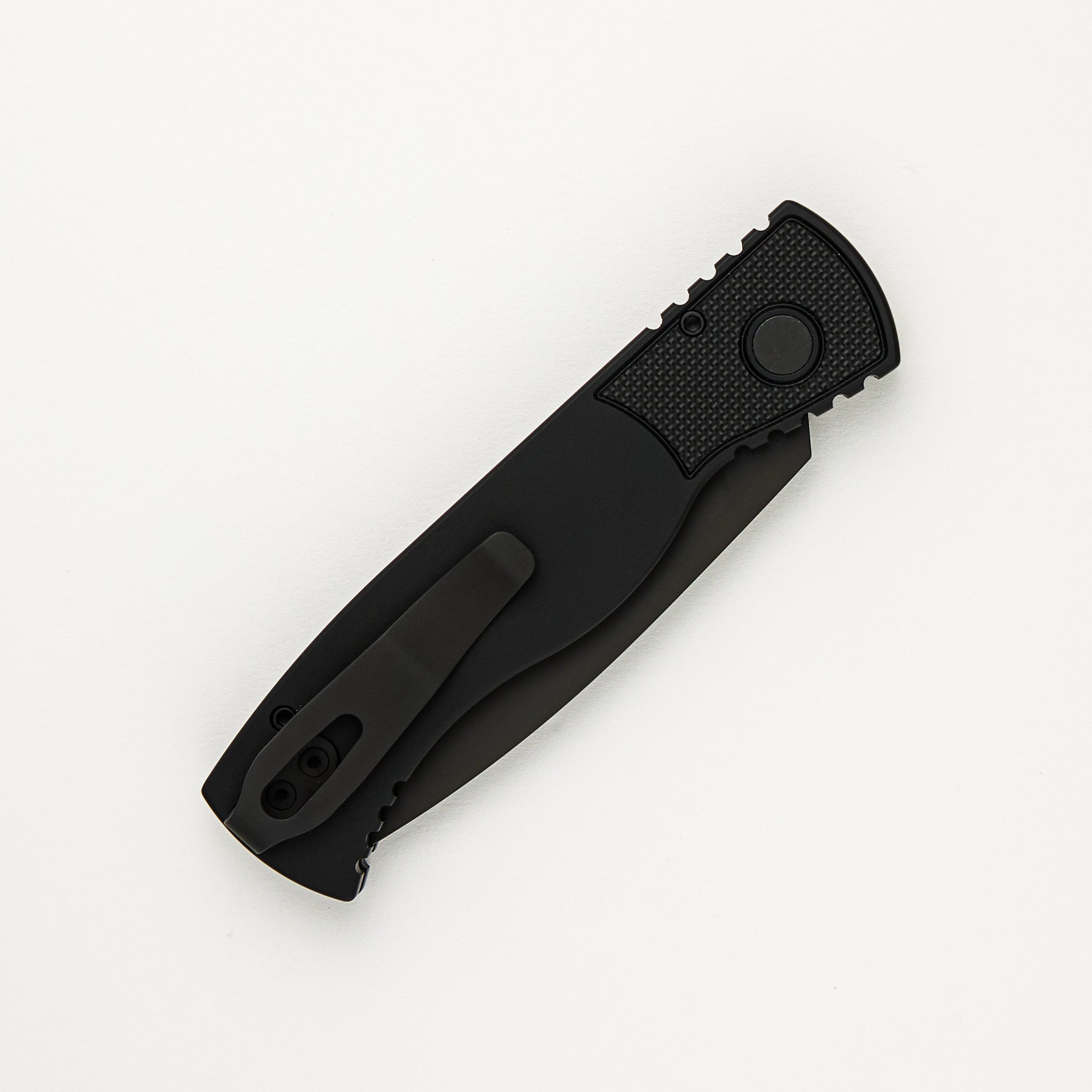 Tactical Response 2 - Black Handle W/ Textured Corners Tritium Push Button Black Magnacut Blade T203-OPERATOR
