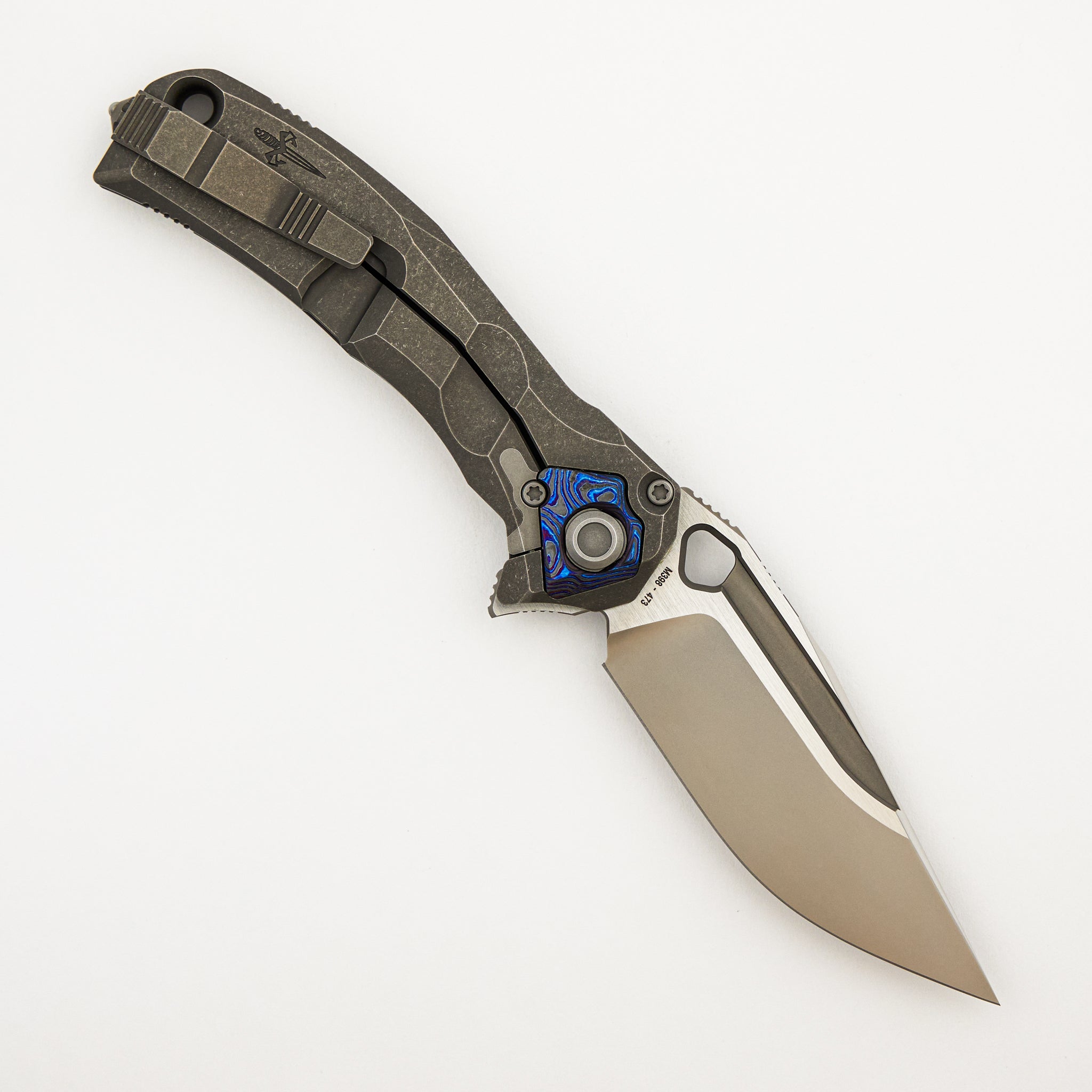 Ratax - Titanium Handle - M398 Blade - ZircuTi Accents (A. Marfione/A. Konygin Design)