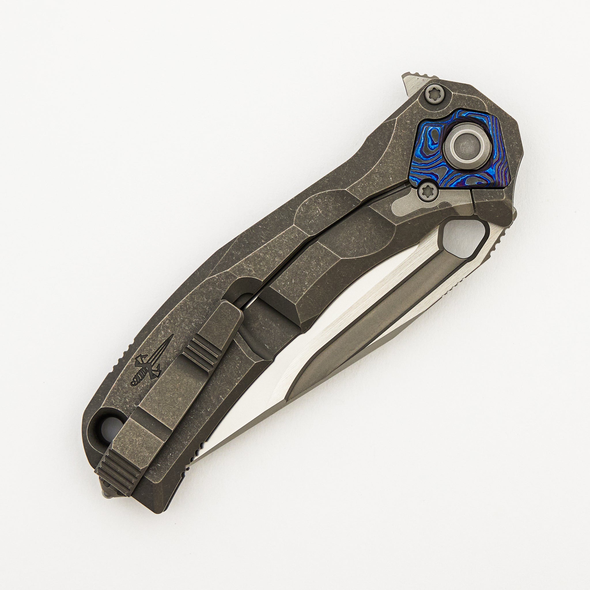 Ratax - Titanium Handle - M398 Blade - ZircuTi Accents (A. Marfione/A. Konygin Design)