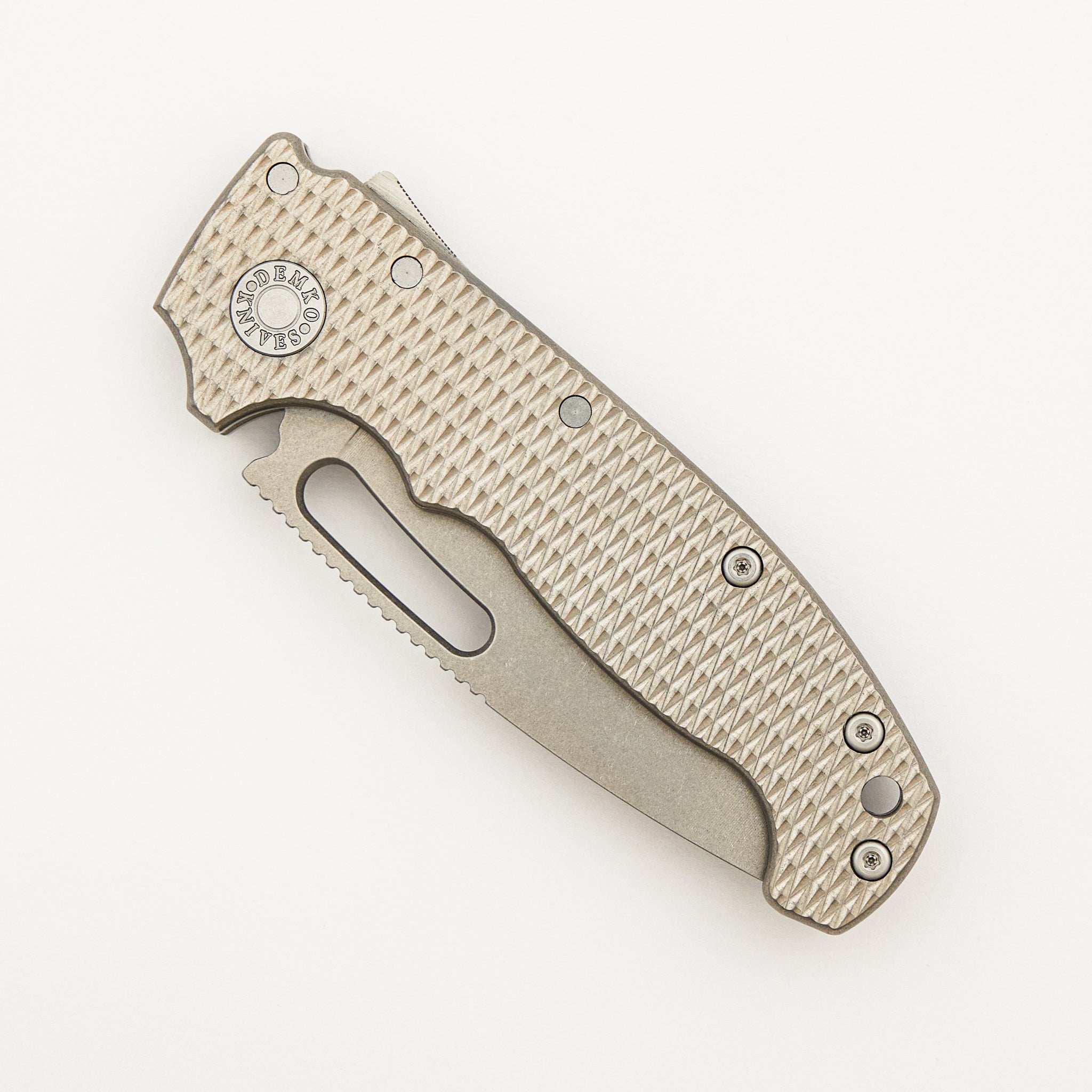 AD20S - Recurve CPM-20CV Blade - Textured Titanium Handle