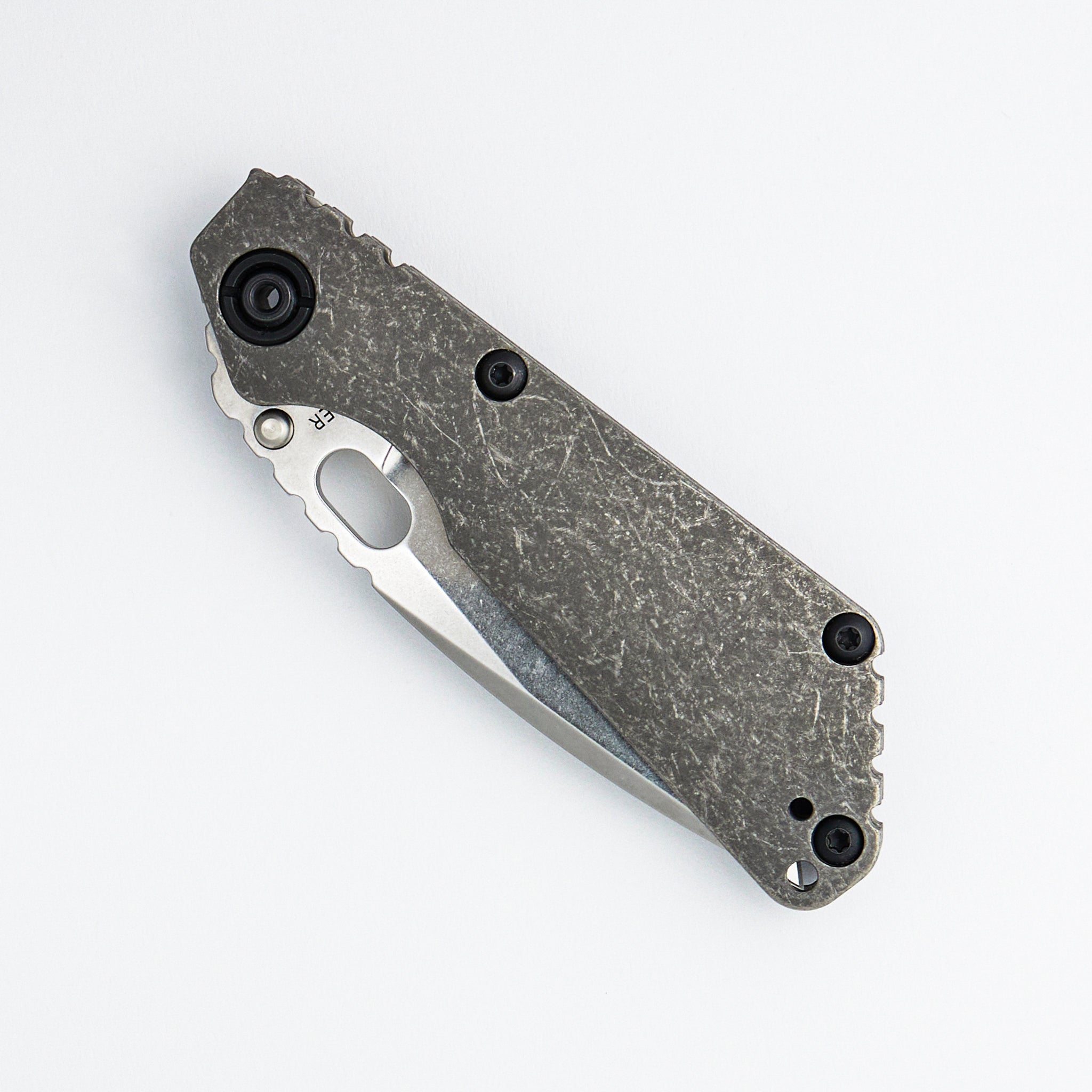 SNG - Drop Point MagnaCut Blade - Distressed Titanium Handle