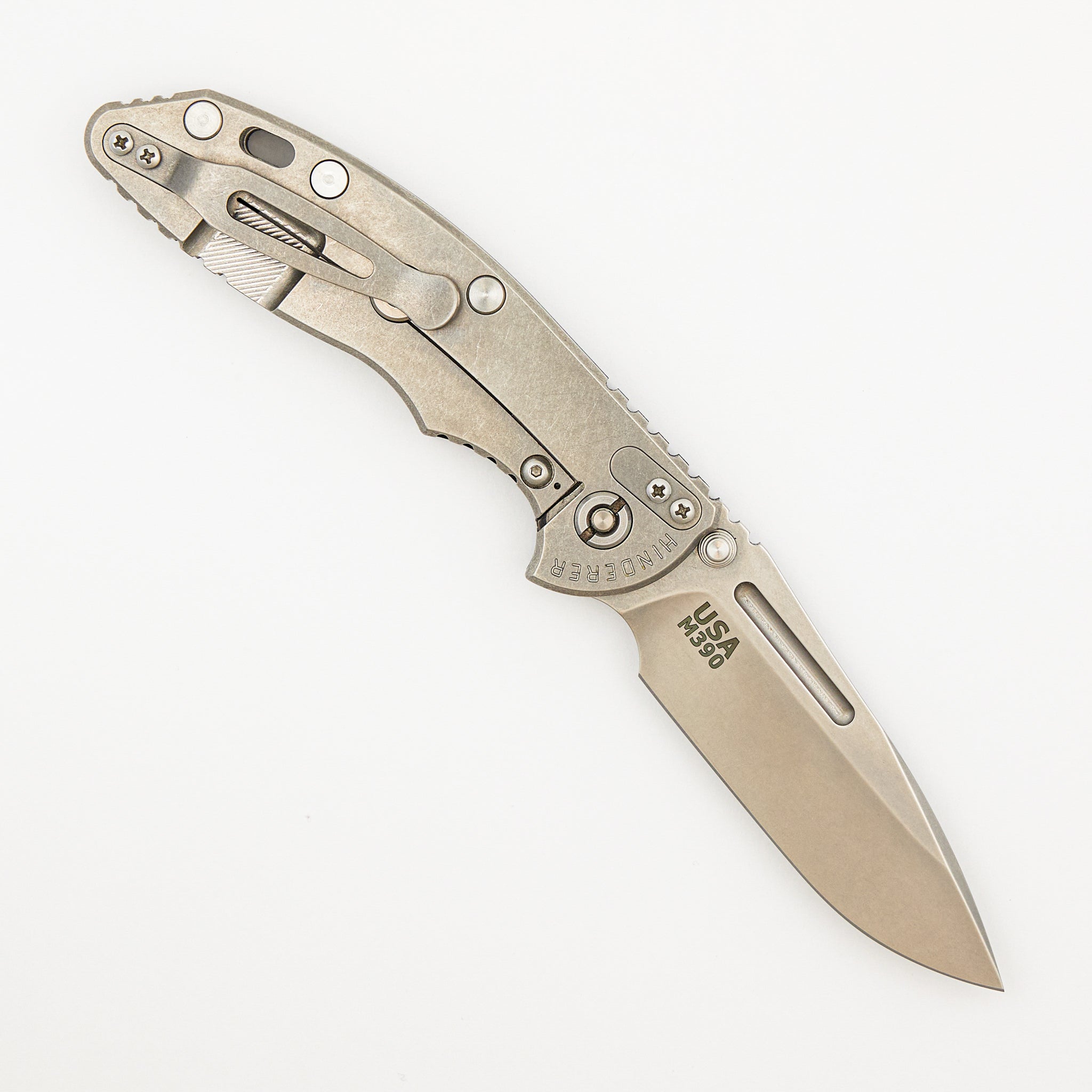 XM-18 3.5″ - M390 Fullered Spear - Non-Flipper - Tri-Way - Stonewash - Black G10