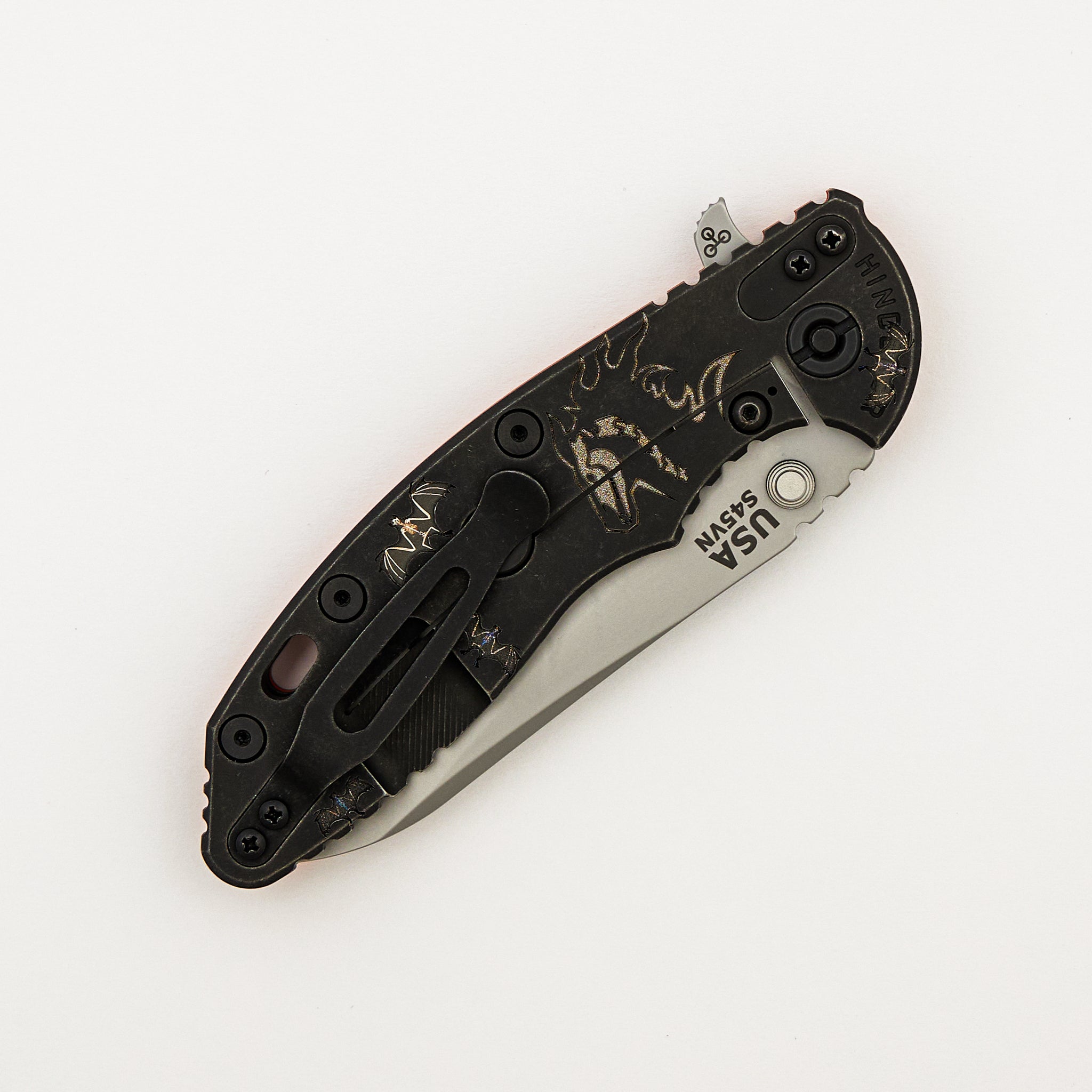 XM-18 3.5" - Sheepsfoot - Tri-Way - Battle Black - Bead Blast S45VN Blade - Halloween G10